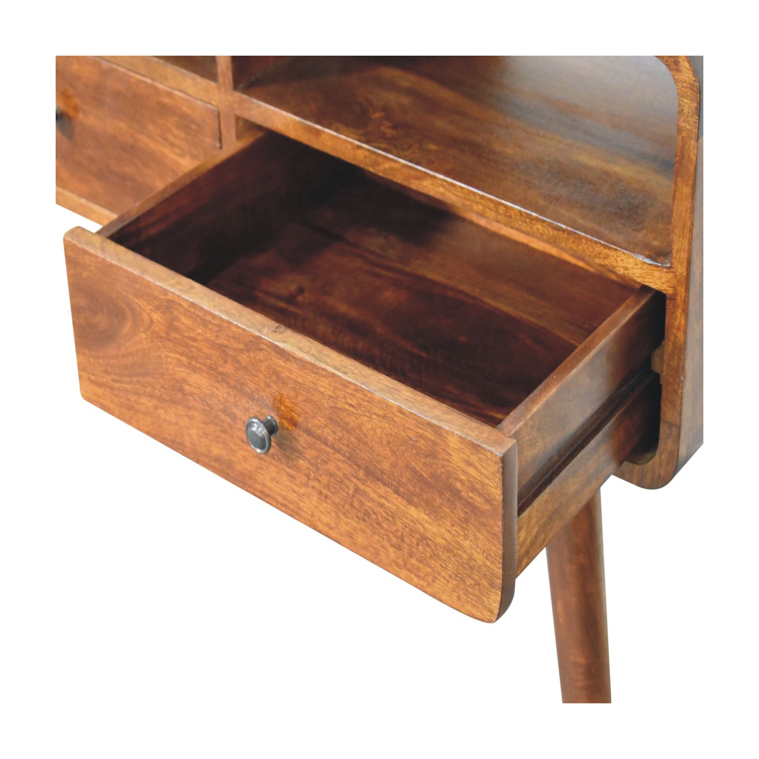 Artisan Furniture Solid Wood Triple Curved Chestnut Console Table