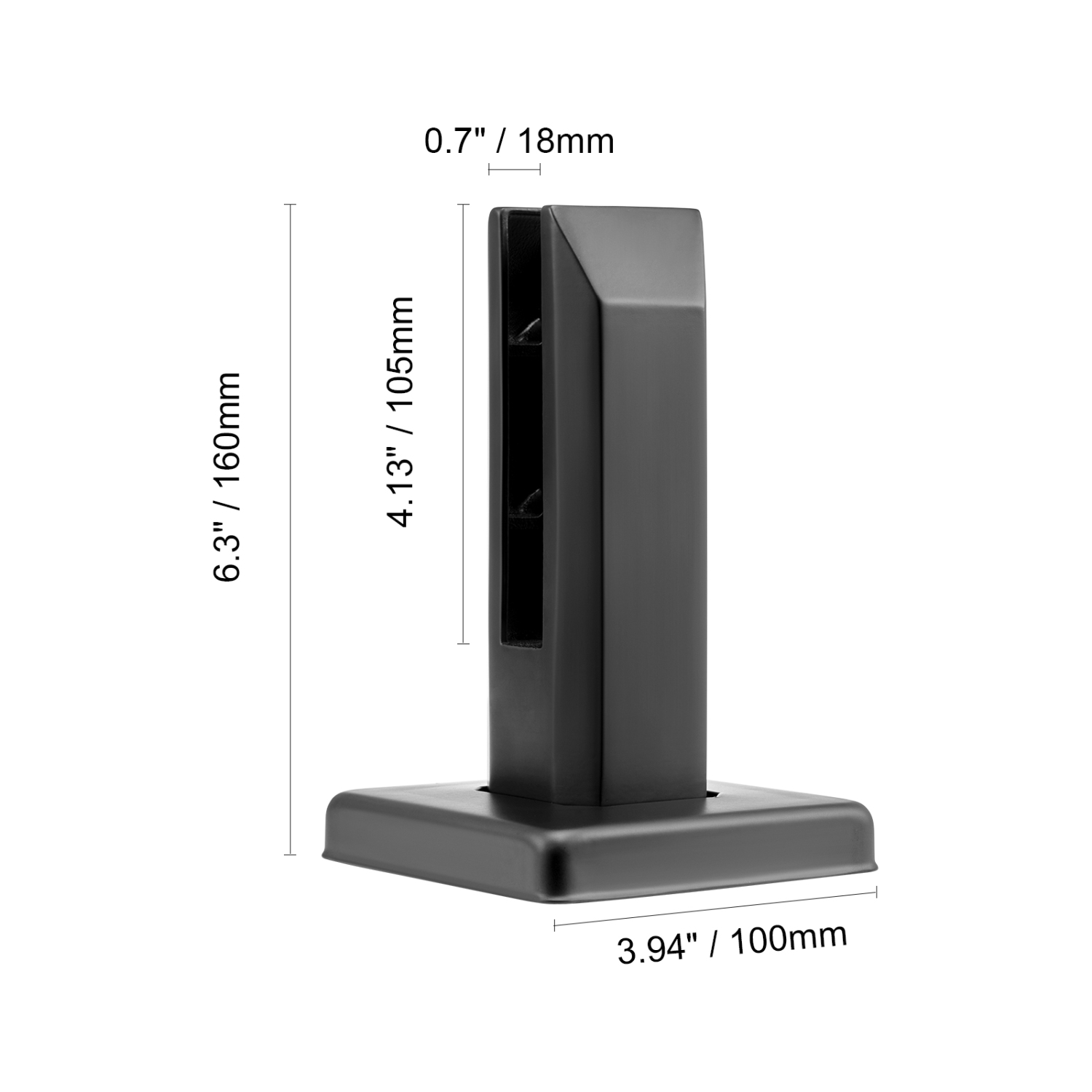VEVOR 10 PCS Glass Clamp, Square Glass Railing Bracket for 0.31 "-0.47 " Tempered Glass, 304 Stainless Steel Glass Mounting Clamp,0.12” Thick Glass