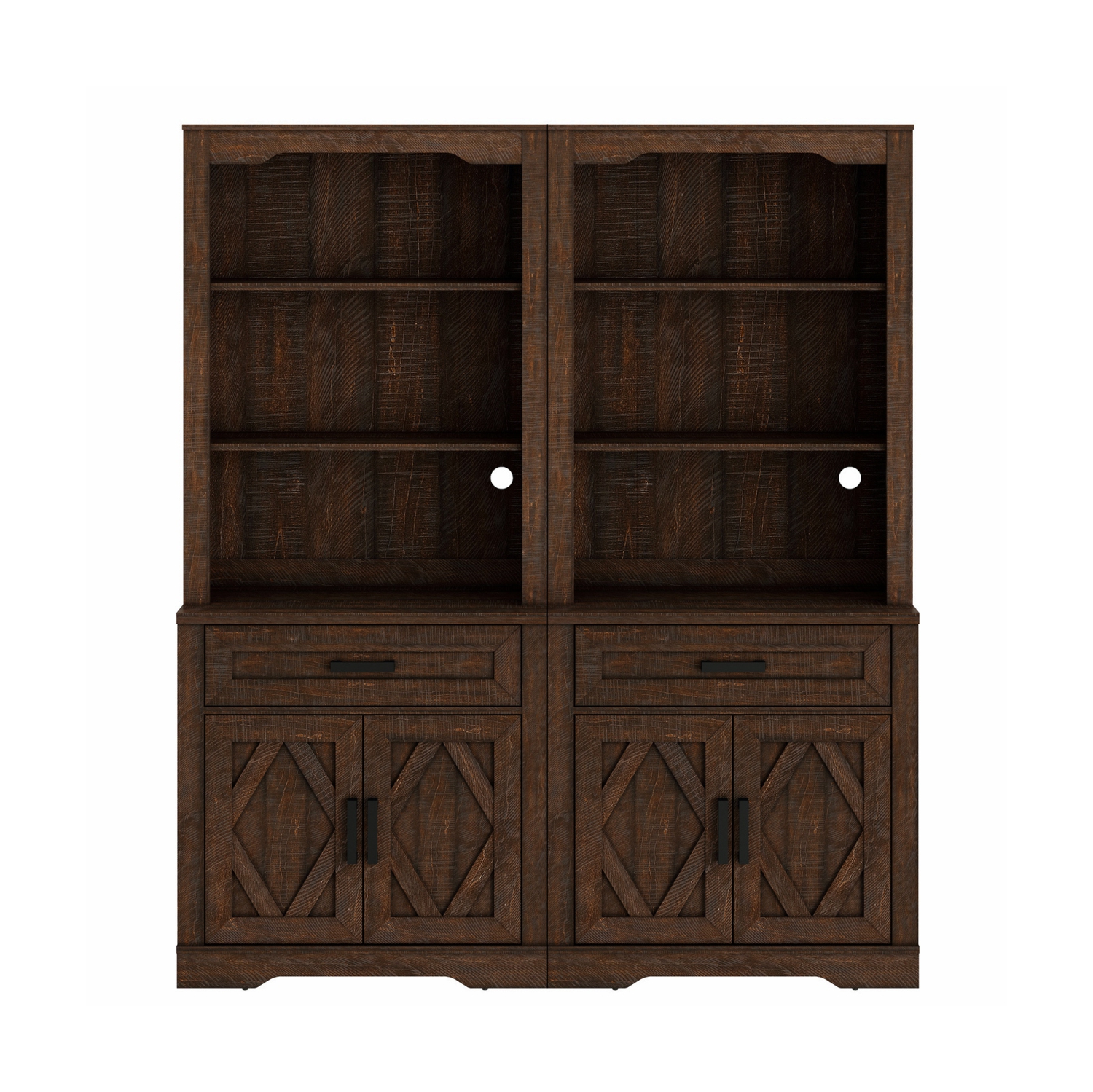 WAMPAT – Armoire garde-manger de 73,3&nbsp;po, buffet en bois moderne Farmhouse avec tiroirs, portes et tablettes réglables pour salle à manger et