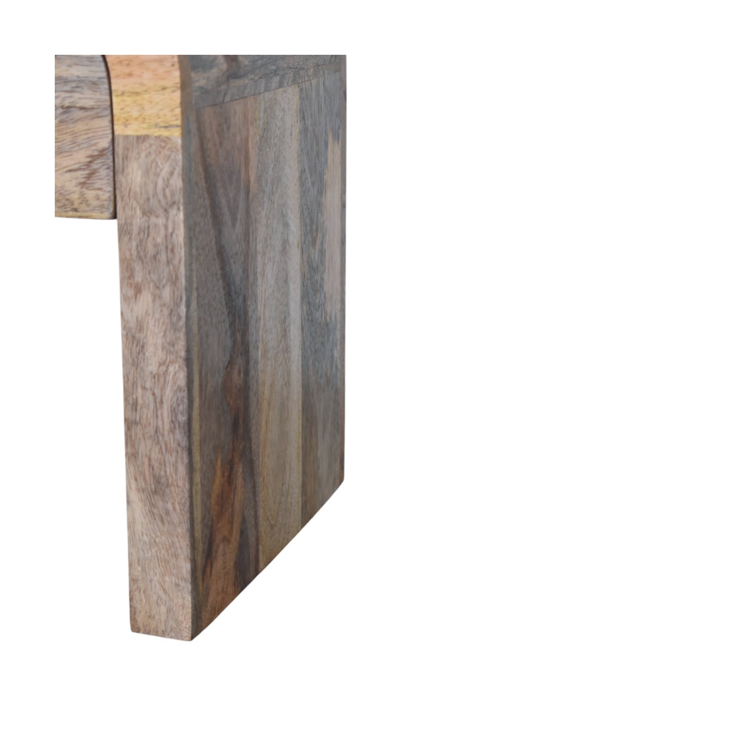 Table de chevet miniature en bois massif avec bords incurvés d'Artisan Furniture, fini chêne foncé