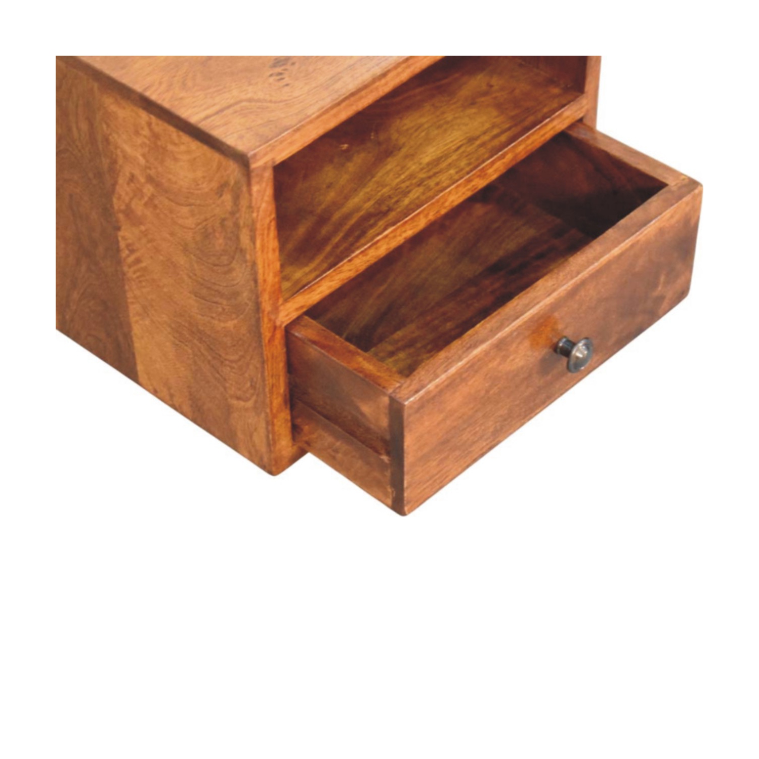 Artisan Furniture – Table de chevet murale à 1 tiroirs en bois massif massif marron