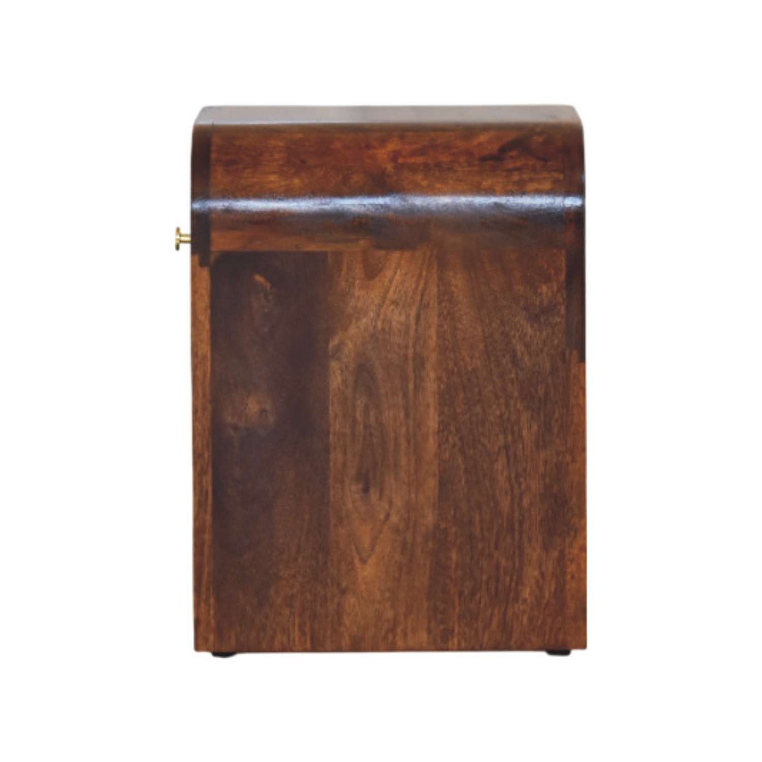 Mini table de chevet en bois massif marron foncé avec bords incurvés d'Artisan Furniture