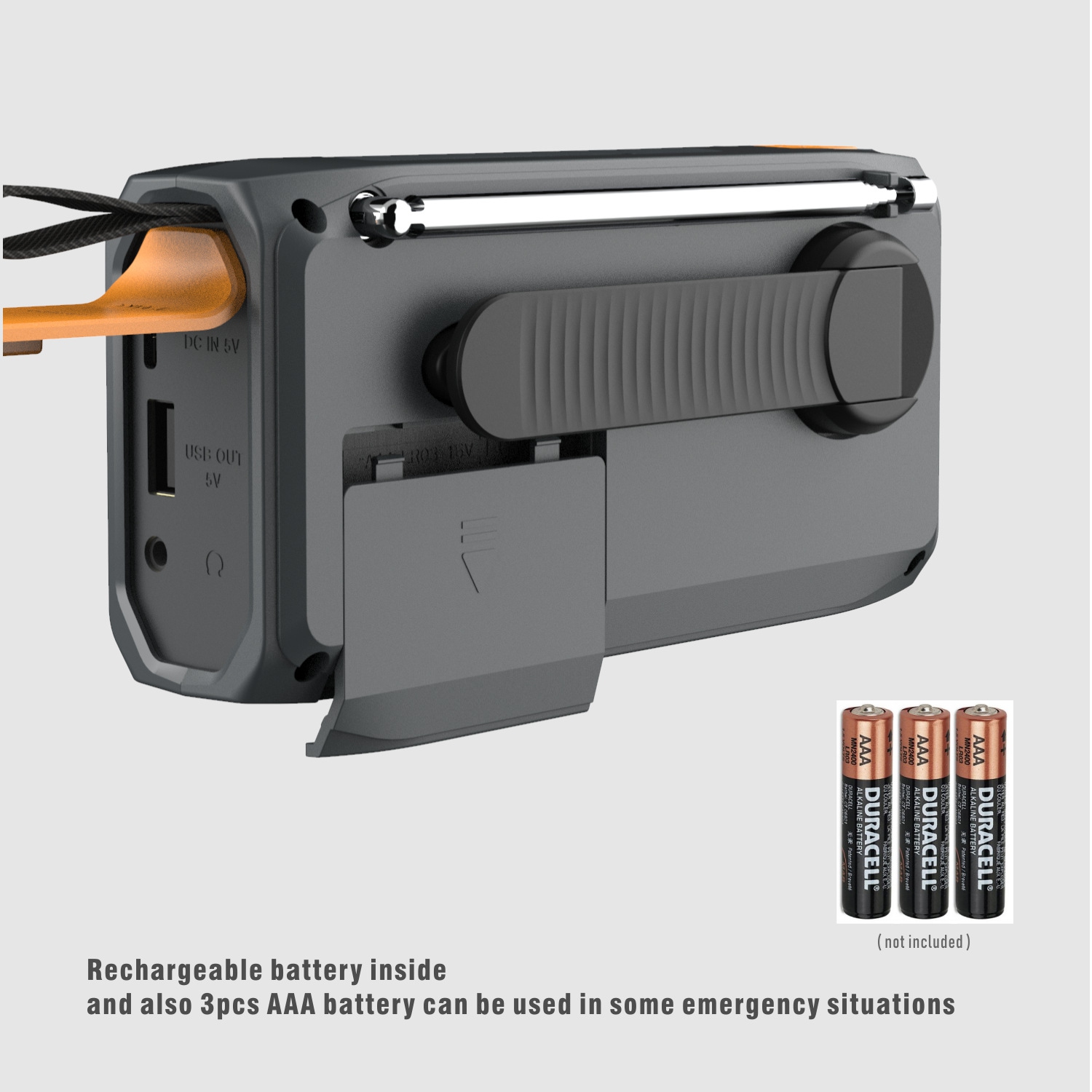 Radio solaire d'urgence, radio météo AM/FM/NOAA, lampe de poche avec manivelle, chargeur de téléphone cellulaire et veilleuse pour la maison, écran