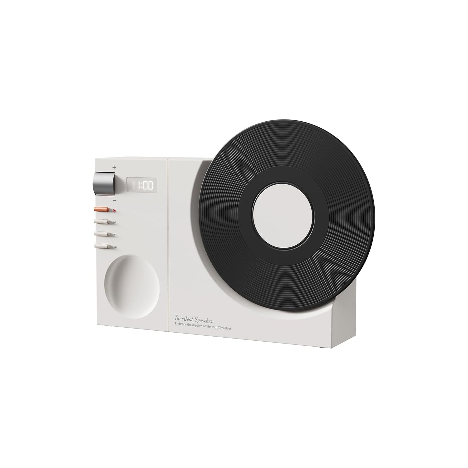 Retro Vinyl Record Bluetooth Speaker with Digital Clock – Hi-Fi Stereo Sound, Bluetooth 5.3, 1200mAh Battery, TF/AUX Playback – Vintage Home Decor &