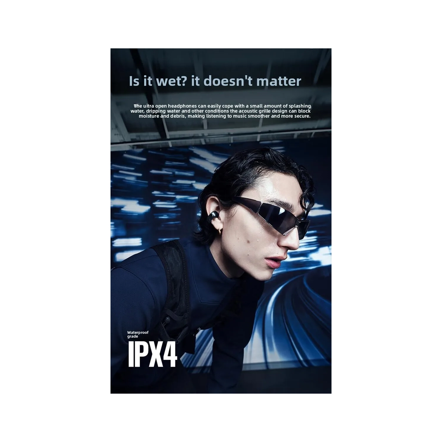 Oreillette Bluetooth, casque d'écoute sport ultra ouvert à conduction d'air, adapté à Apple Hyperspatial Audio - Noir v12 [Spatial Audio + Open]