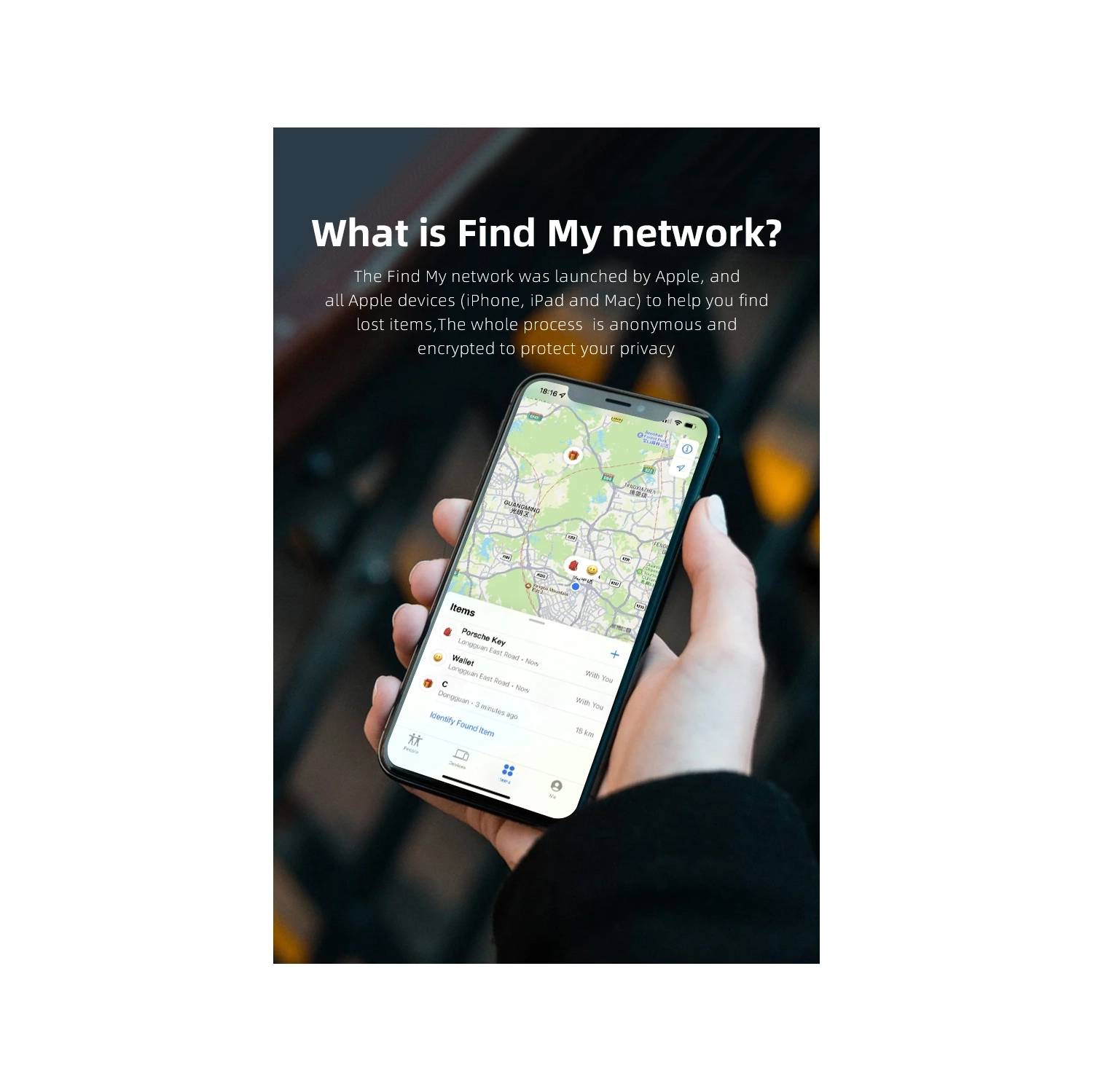 Porte-clés intégré de remplacement AirTag Findmy dispositif anti-perte de positionnement global intelligent pour les personnes âgées et les enfants,