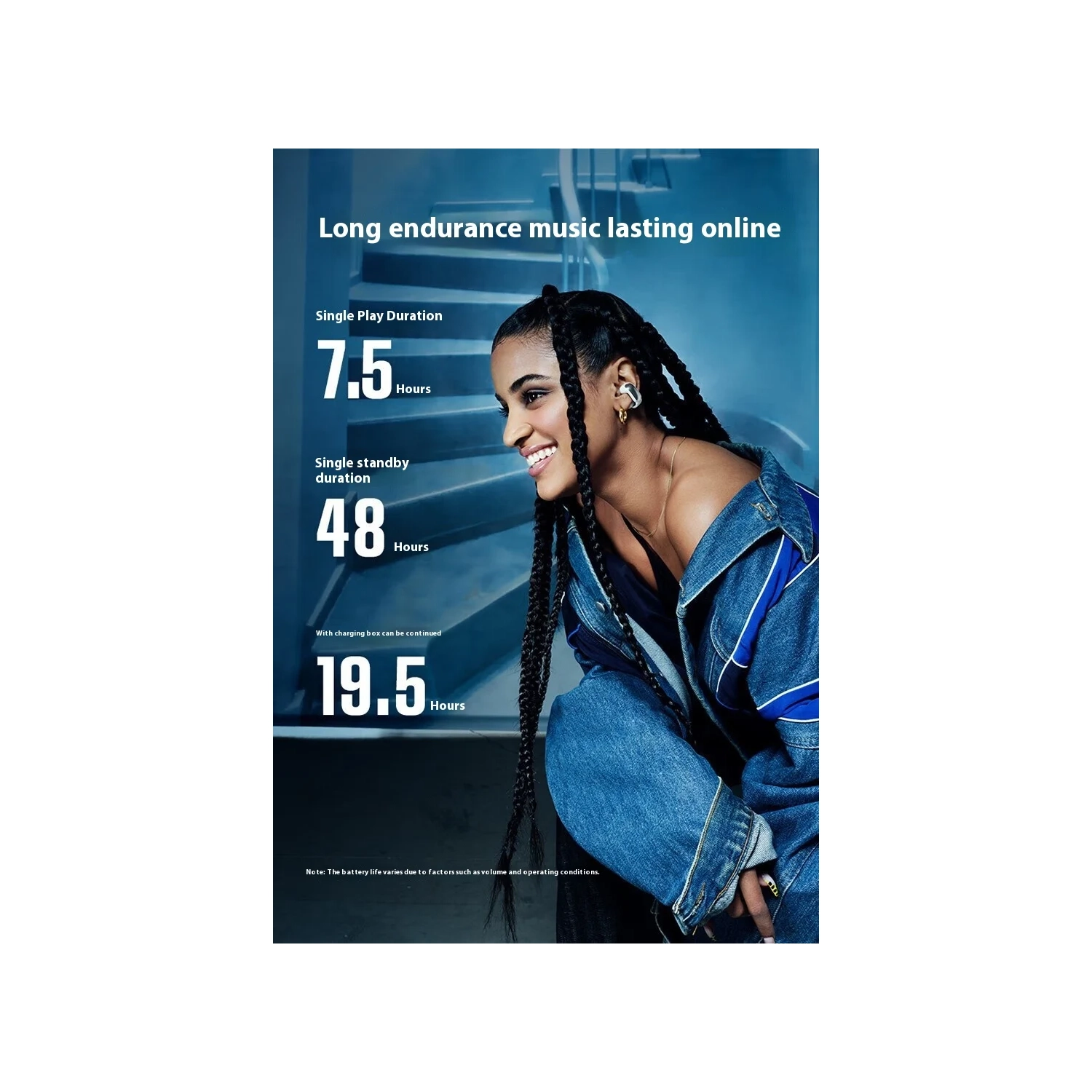 Oreillette Bluetooth, casque d'écoute sport ultra ouvert à conduction d'air, adapté à Apple Hyperspatial Audio - Gris clair v12 [Spatial Audio + Open]