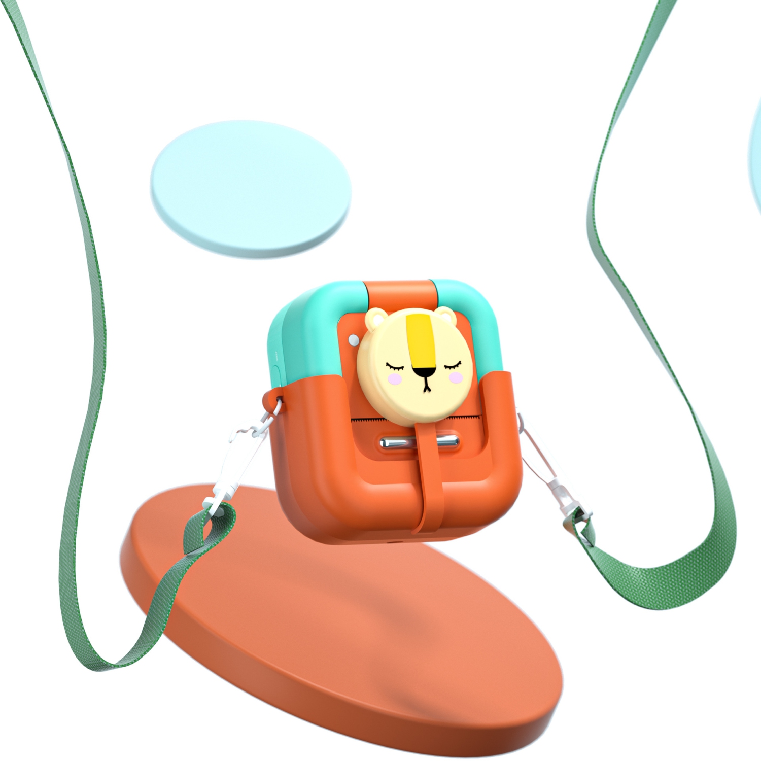 Cartoon Mini Flip Lens Print Children's Camera, Polaroid Student Digital HD Camera, 2.4 Inch IPS HD Screen, Suitable for Girls and Boys - Orange