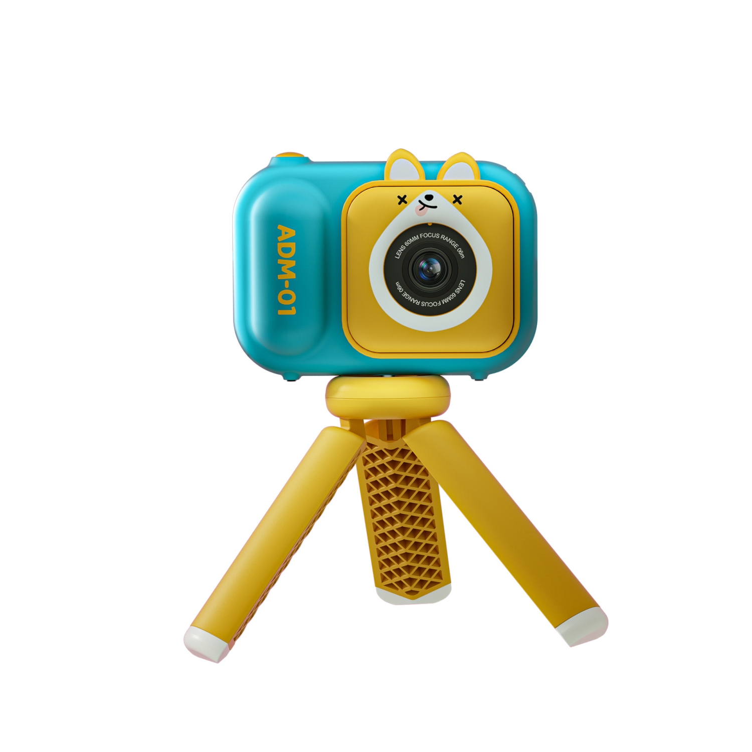 HD Dual-Camera Digital Children's Camera Student Stand Small SLR Cartoon Mini Camera, 2.4-inch Screen - Blue Fox No Memory Card