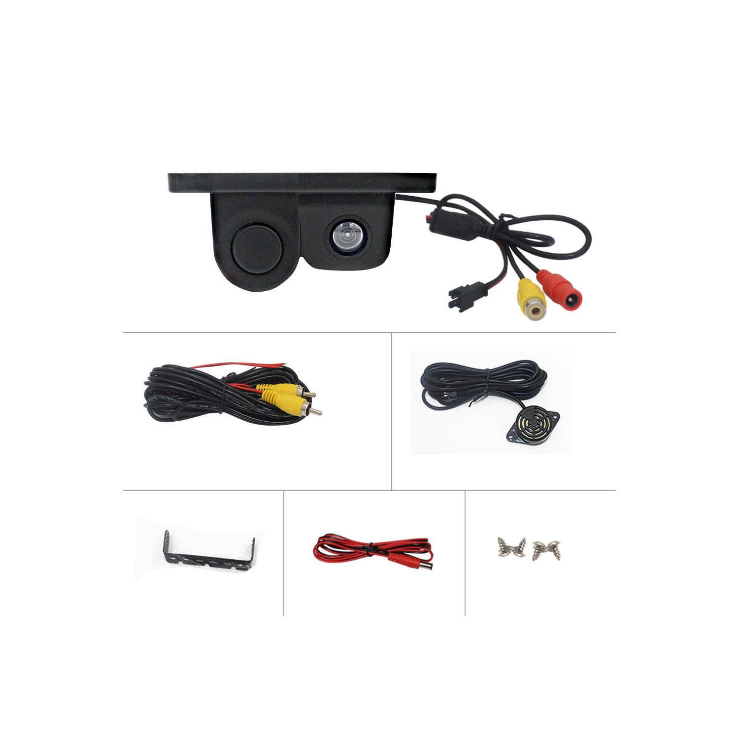 Caméra intelligente HD pour l'auto Radar à inversion 2-en-1, caméra HD étanche pour l'auto avec capteur de recul et radar de stationnement automatique