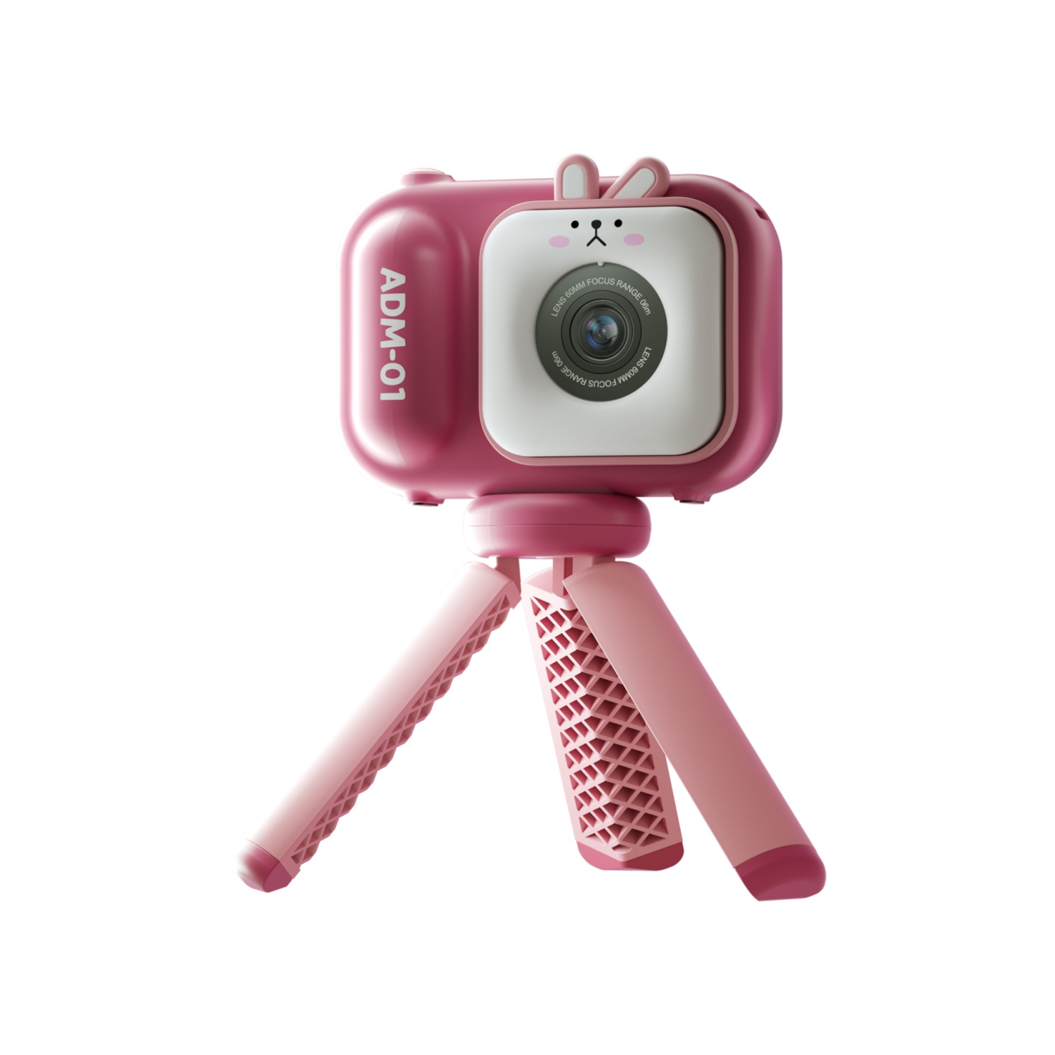 HD Dual-Camera Digital Children's Camera Student Stand Small SLR Cartoon Mini Camera, 2.4-inch Screen - Pink Bunny No Memory Card