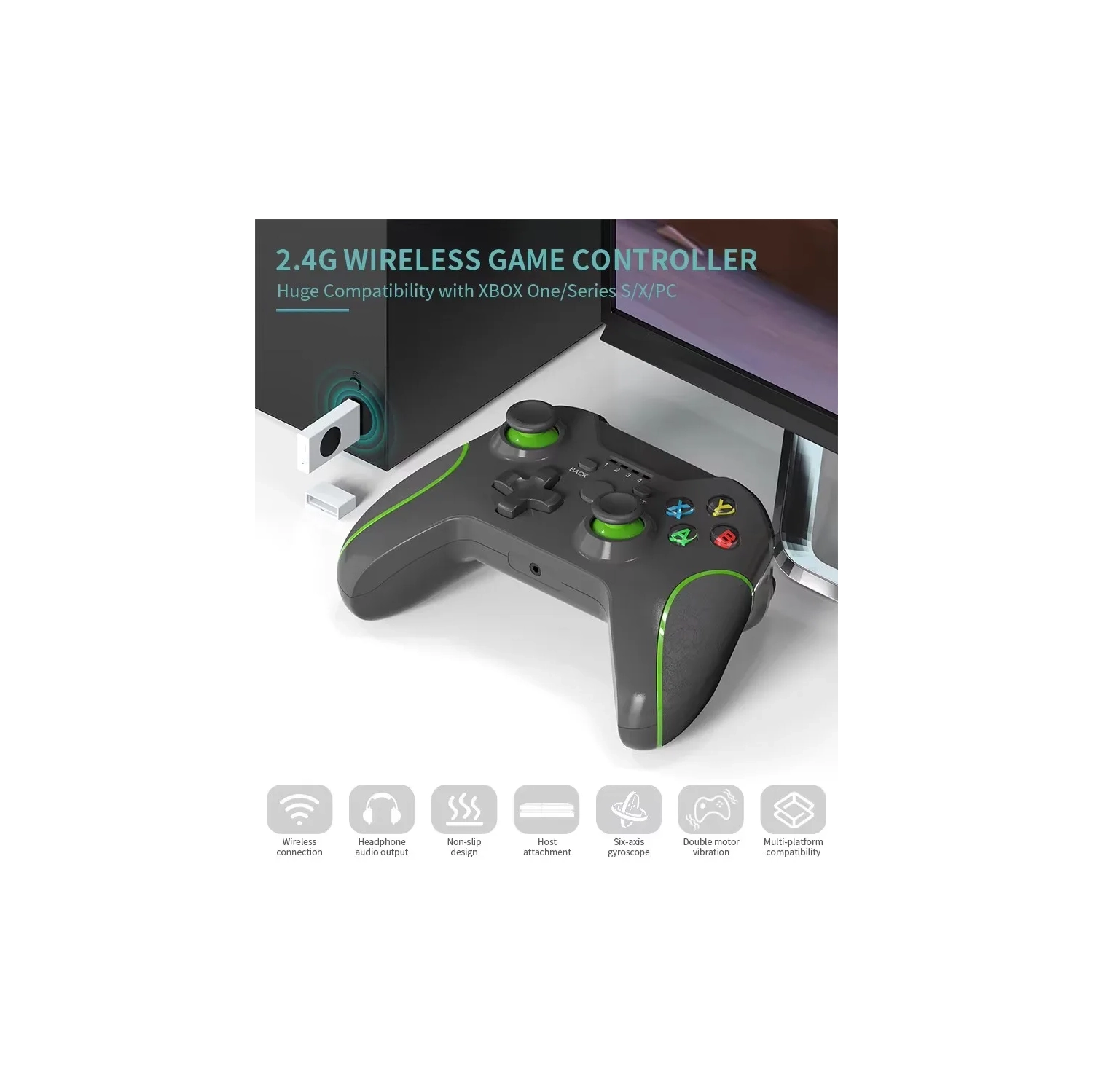 Manette XBOX ONE, manette sans fil Xbox One, 2,4 g avec prise pour écouteurs manette de jeu Xbox One - blanc