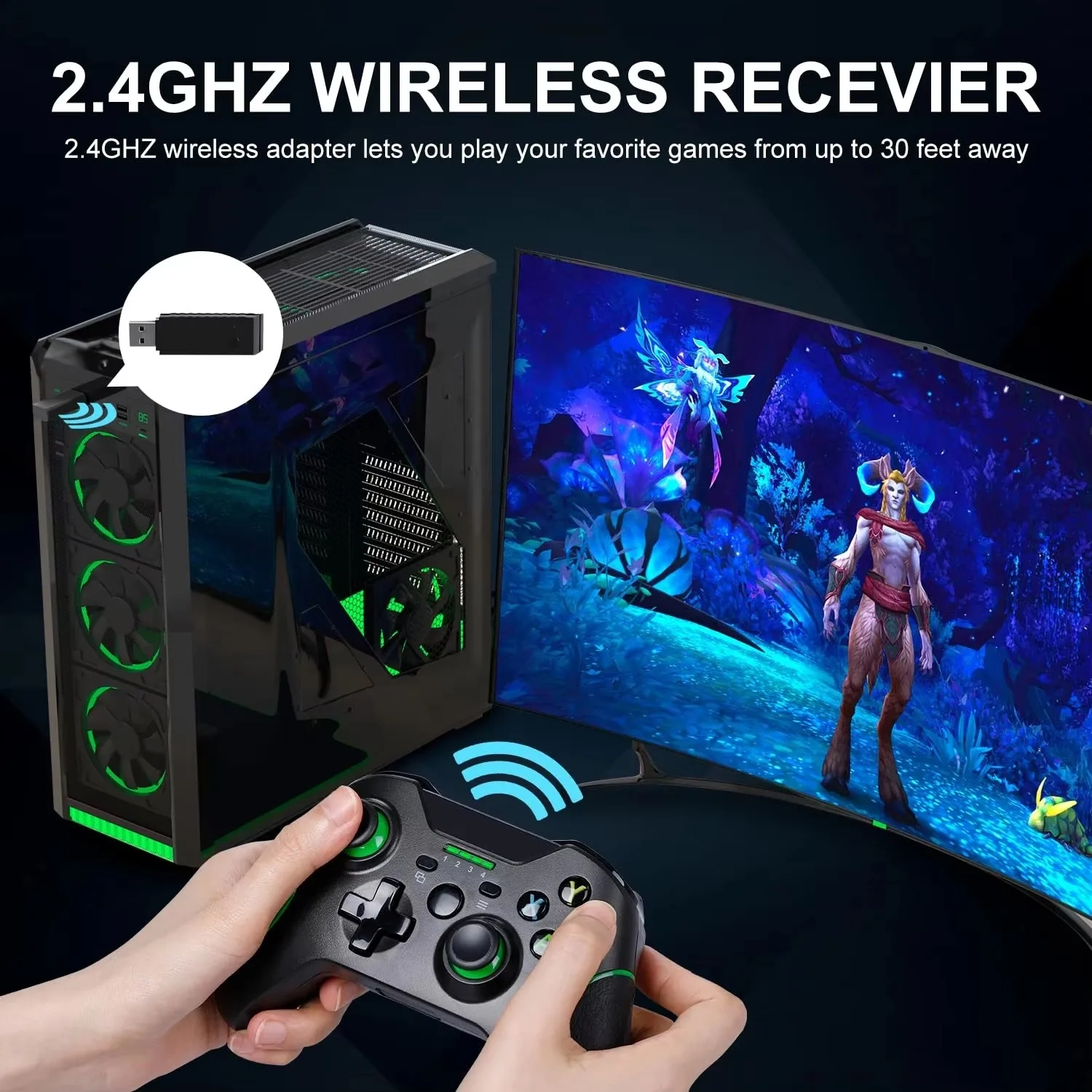 Manette XBOX ONE, manette sans fil Xbox One, 2,4 g avec prise pour écouteurs manette de jeu Xbox One - blanc