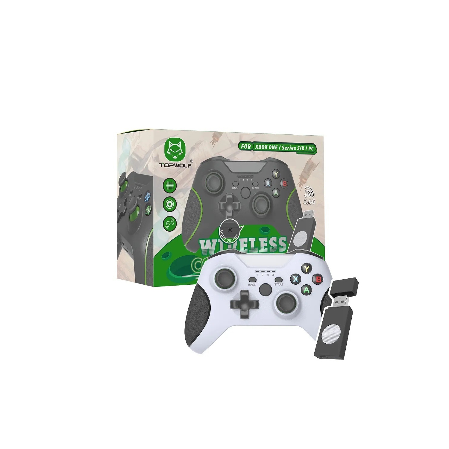 Manette XBOX ONE, manette sans fil Xbox One, 2,4 g avec prise pour écouteurs manette de jeu Xbox One - blanc
