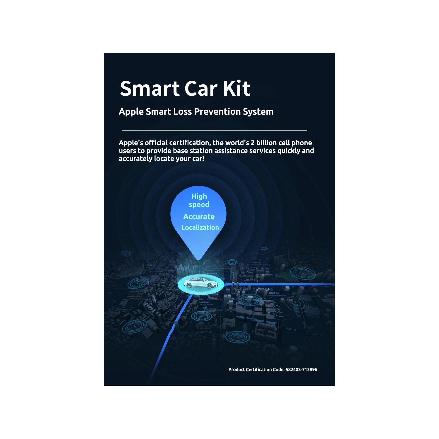 Convient à l'allume-cigare iOS d'Apple, au chargeur de voiture intelligent et au dispositif anti-perte, au localisateur à distance certifié MIF, au