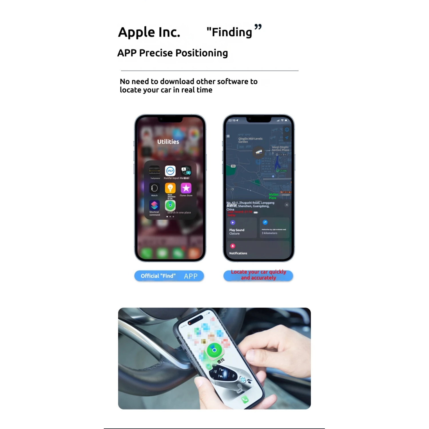 Convient à l'allume-cigare iOS d'Apple, au chargeur de voiture intelligent et au dispositif anti-perte, au localisateur à distance certifié MIF, au