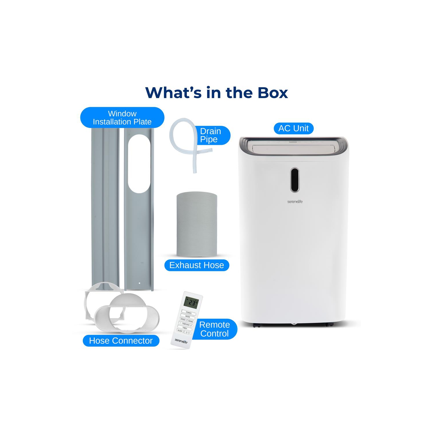 SereneLife Portable AC 14000 BTU, 3-in-1 Cooling, Dehumidifier And Fan Modes, Compact Standing Air Conditioner, Energy Efficient 400 Sq. Ft. Climate