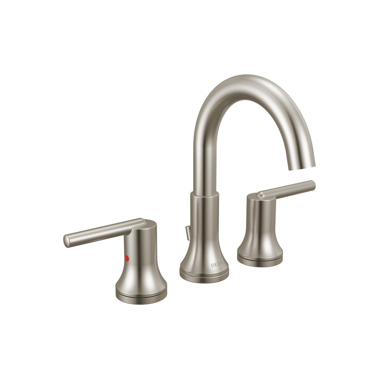 Robinet de salle de bain à large portée Delta Faucet Trinsic, nickel brossé, robinet de salle de bain à 3 trous, technologie Diamond Seal