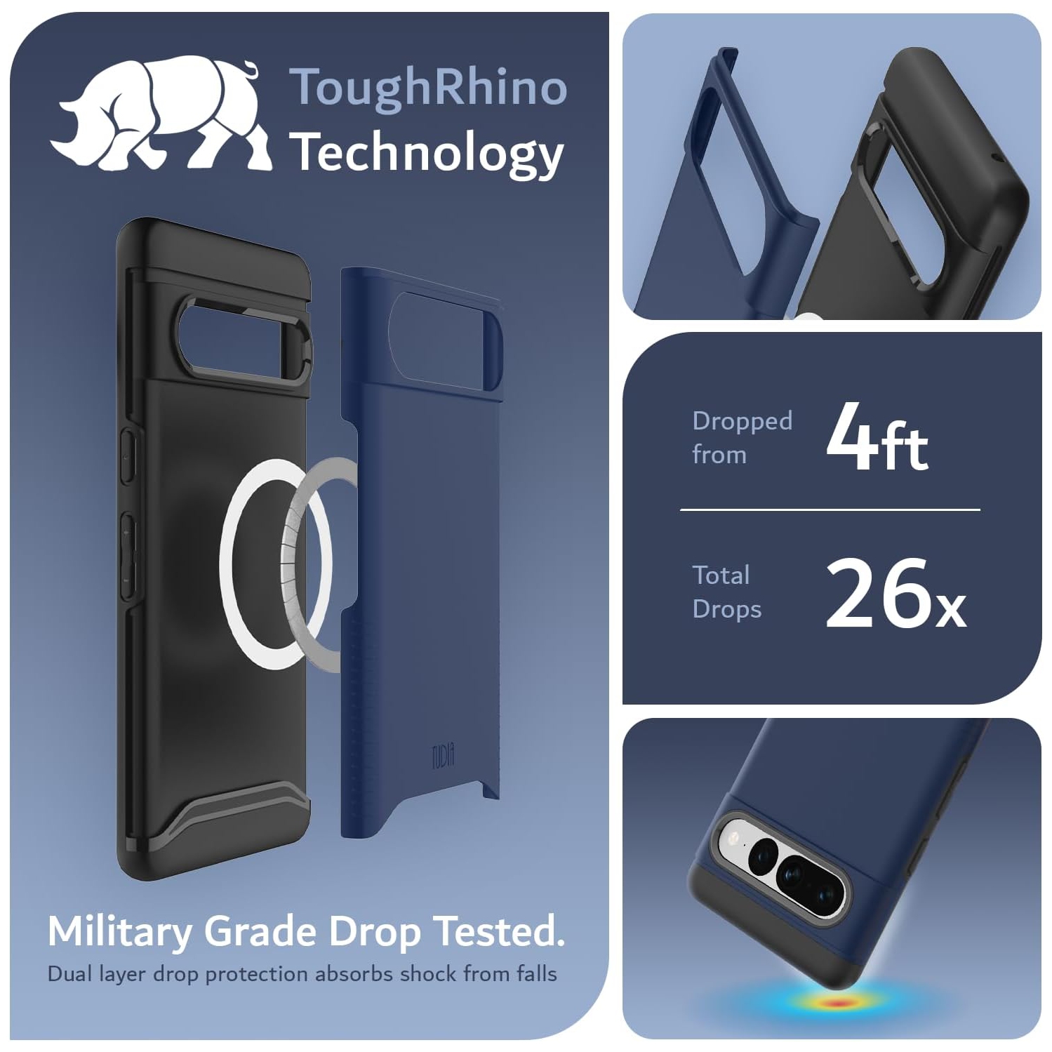 TUDIA Merge Google Pixel 7 Pro Case Magsafe Compatible - Indigo Blue