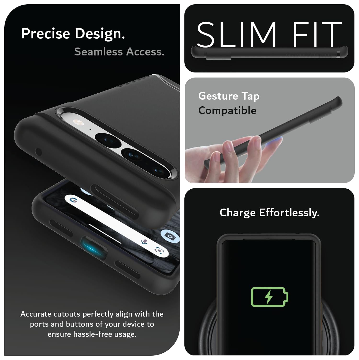 TUDIA Merge Google Pixel 7 Pro Case Magsafe Compatible - Matte Black