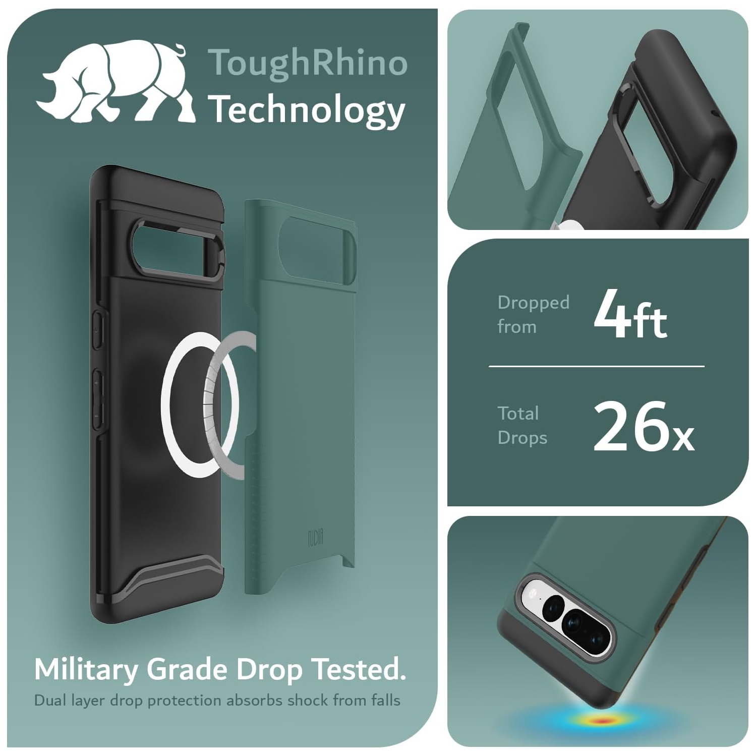 TUDIA Merge Google Pixel 7 Pro Case Magsafe Compatible - Hunter Green