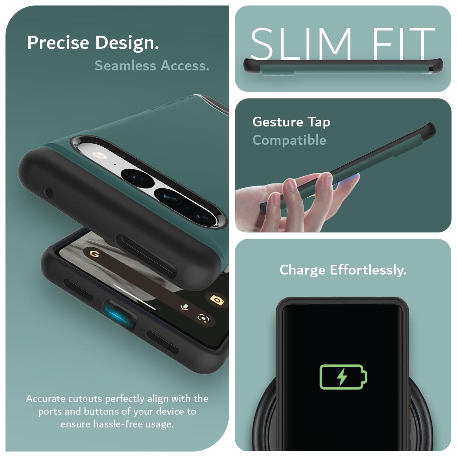 TUDIA Merge Google Pixel 7 Pro Case Magsafe Compatible - Hunter Green