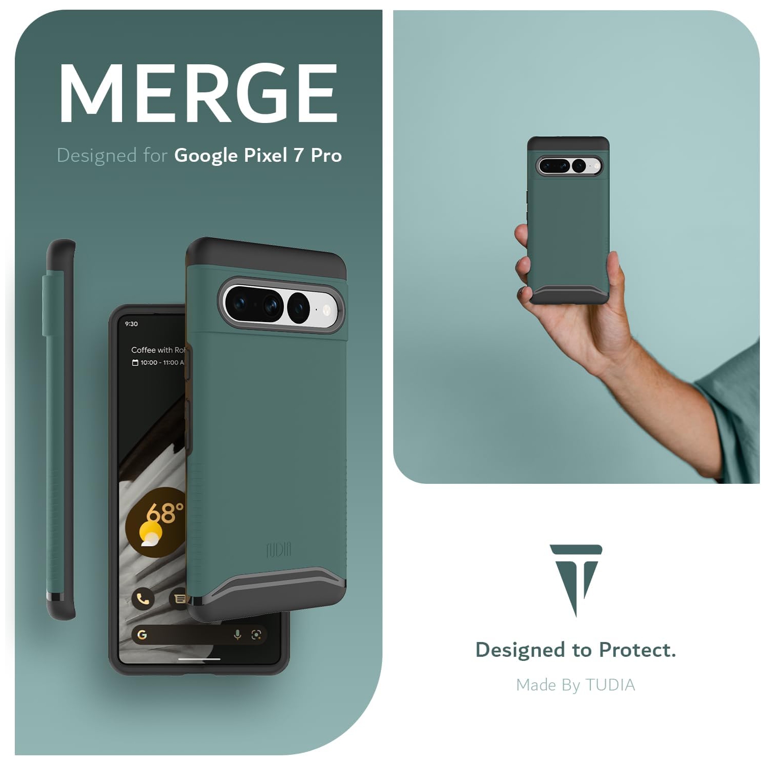TUDIA Merge Google Pixel 7 Pro Case Magsafe Compatible - Hunter Green