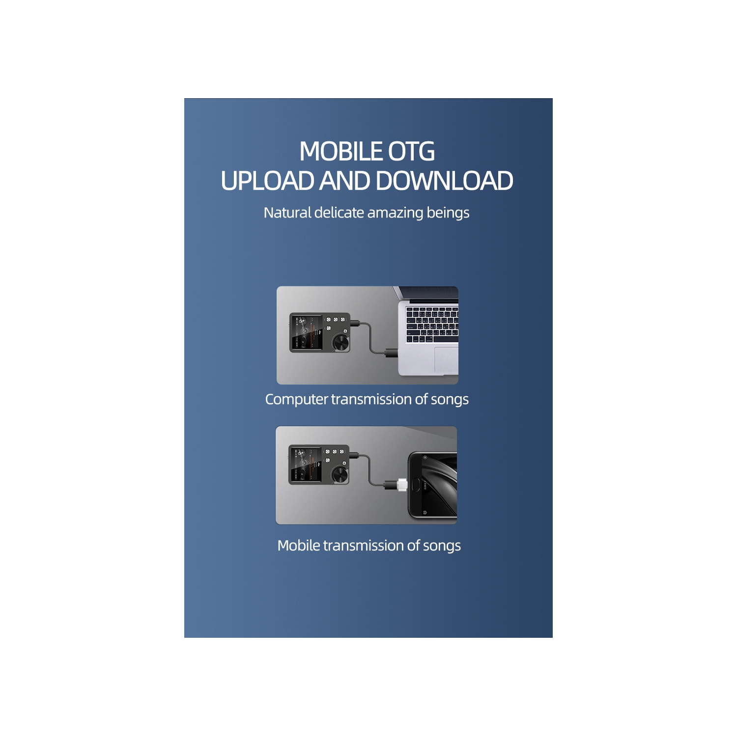 MASTER HIFI Lecteur de musique DSD256 haute fidélité sport voiture MP3 professionnelle Walkman voiture portative - argent gris 64&nbsp;Go