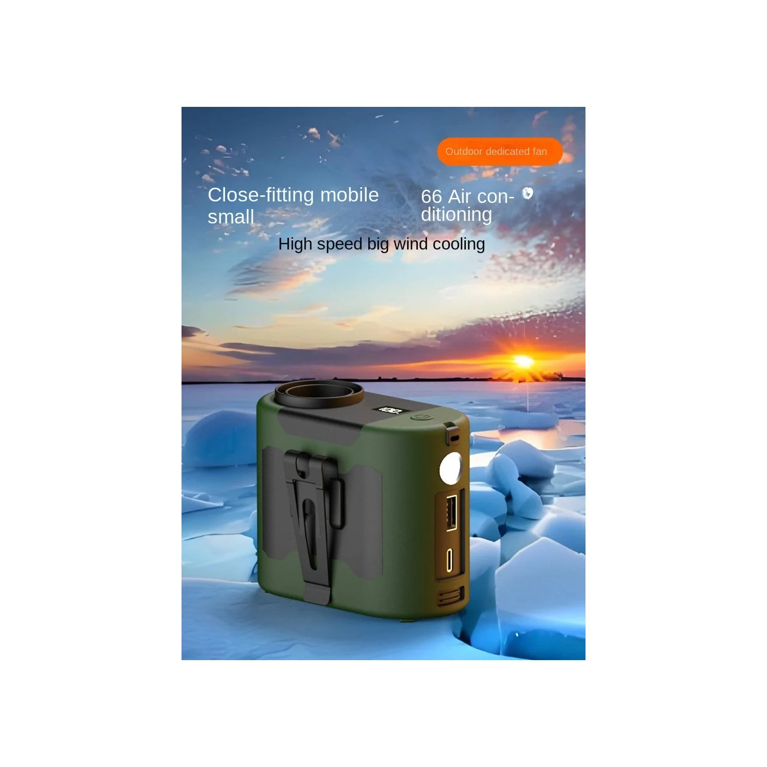 New ultra-long battery life waist-mounted fan Portable waist-mounted cooling neck-mounted fan with 10000mAh battery High-power outdoor camping