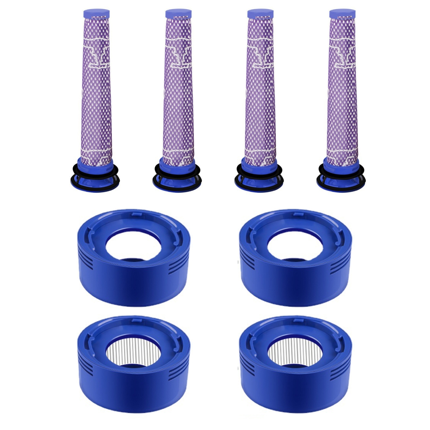 4-Piece Pre-Filter and Post-Filter Set for Dyson V7 and V8 Vacuum Cleaners