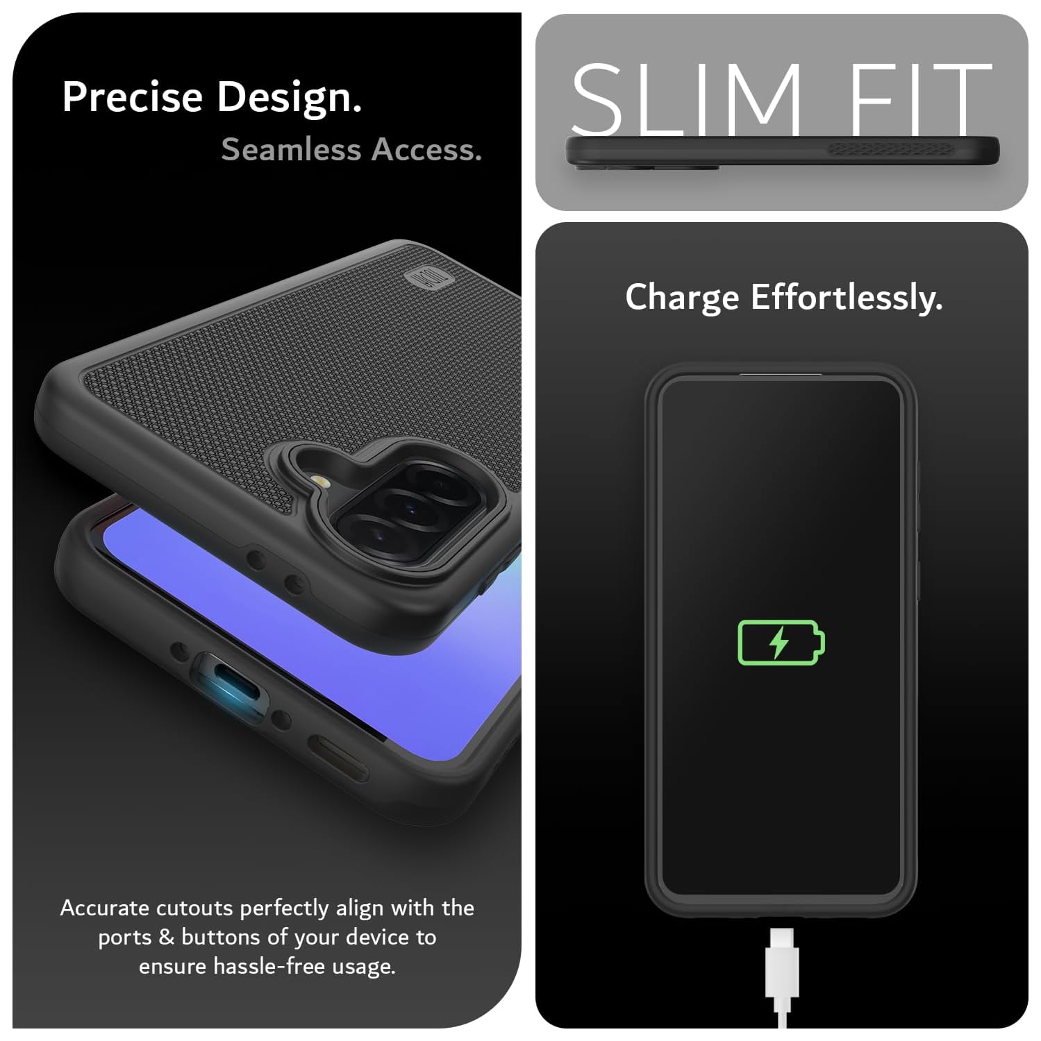 Étui de qualité militaire 2025 de TUDIA pour Galaxy A36 5G de Samsung - Noir