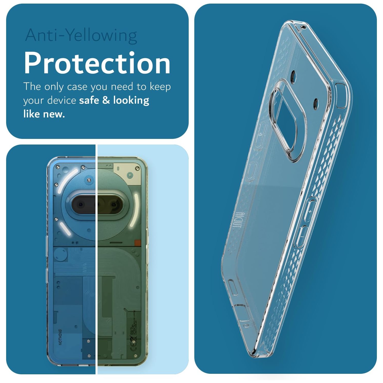 Étui anti-jaunissement LUCION Nothing Phone 3a de TUDIA - Transparent