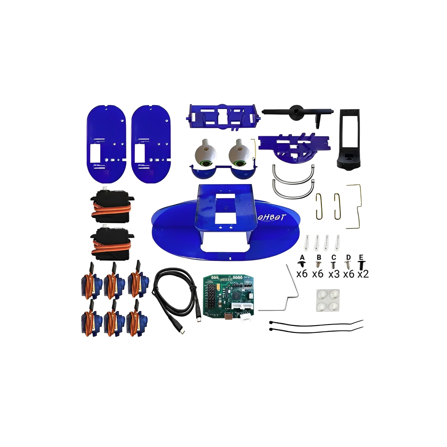 Robot social programmable 2,2 d'Ohbot - Trousse de programmation éducative STIM à faire soi-même pour enfants de 7 ans et plus - Construire et