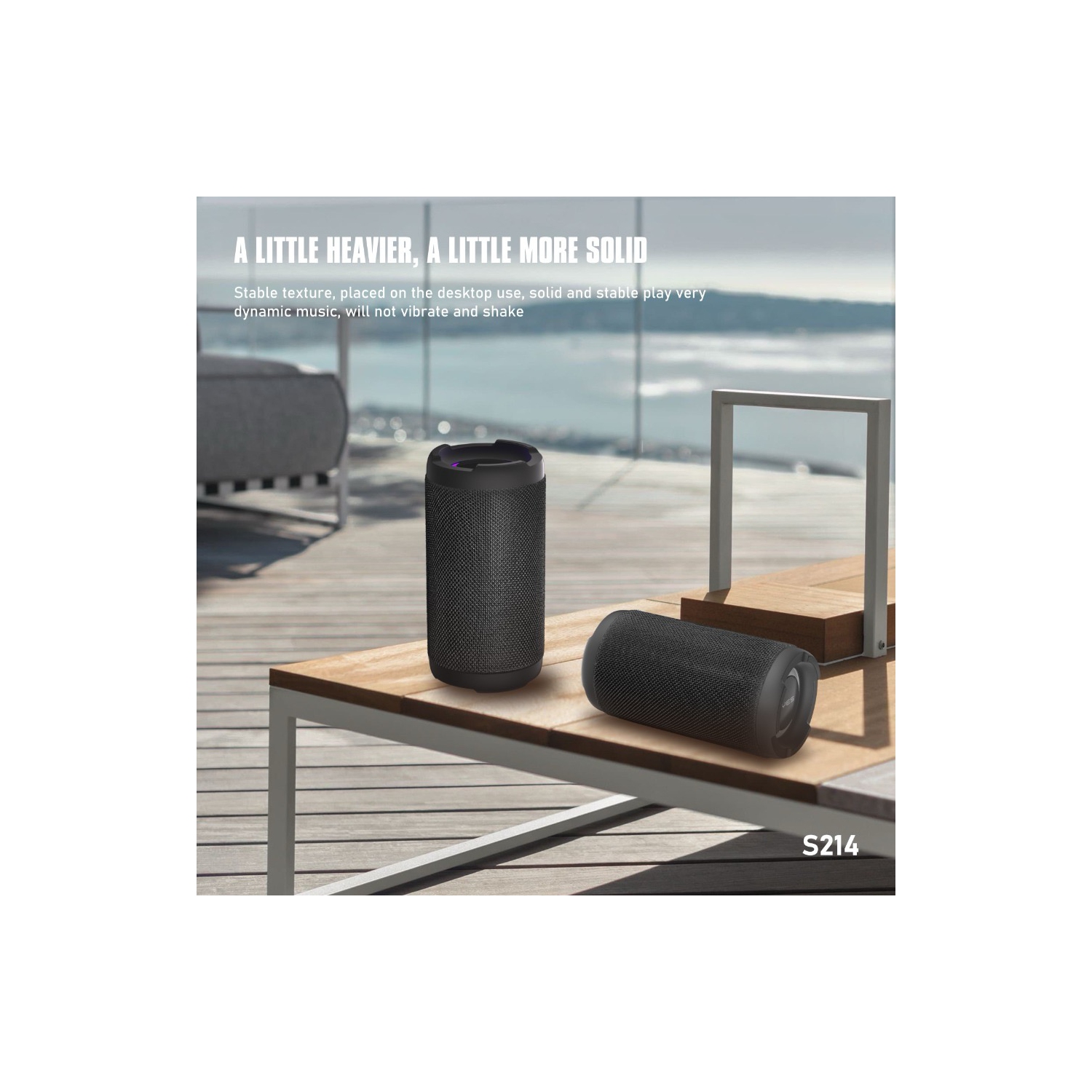 LENYES S214 Outdoor Speaker | 20 W Dual-Driver • BT 5.3 Low-Latency • IPX7 Waterproof • RGB Mood Ring & Dual-Side Logo • 1500 mAh = 10 h Play • TWS