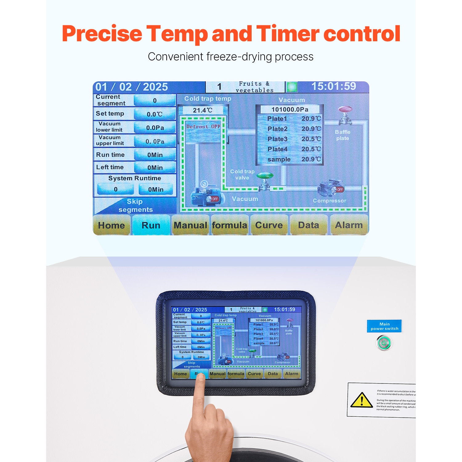 VEVOR Vacuum Freeze Dryer Machine, 8.8-13.2 LBS/Batch Food Freeze Drying Machine with 4-Layer Trays, Vacuum Pump, Adjustable Timer and Temperature