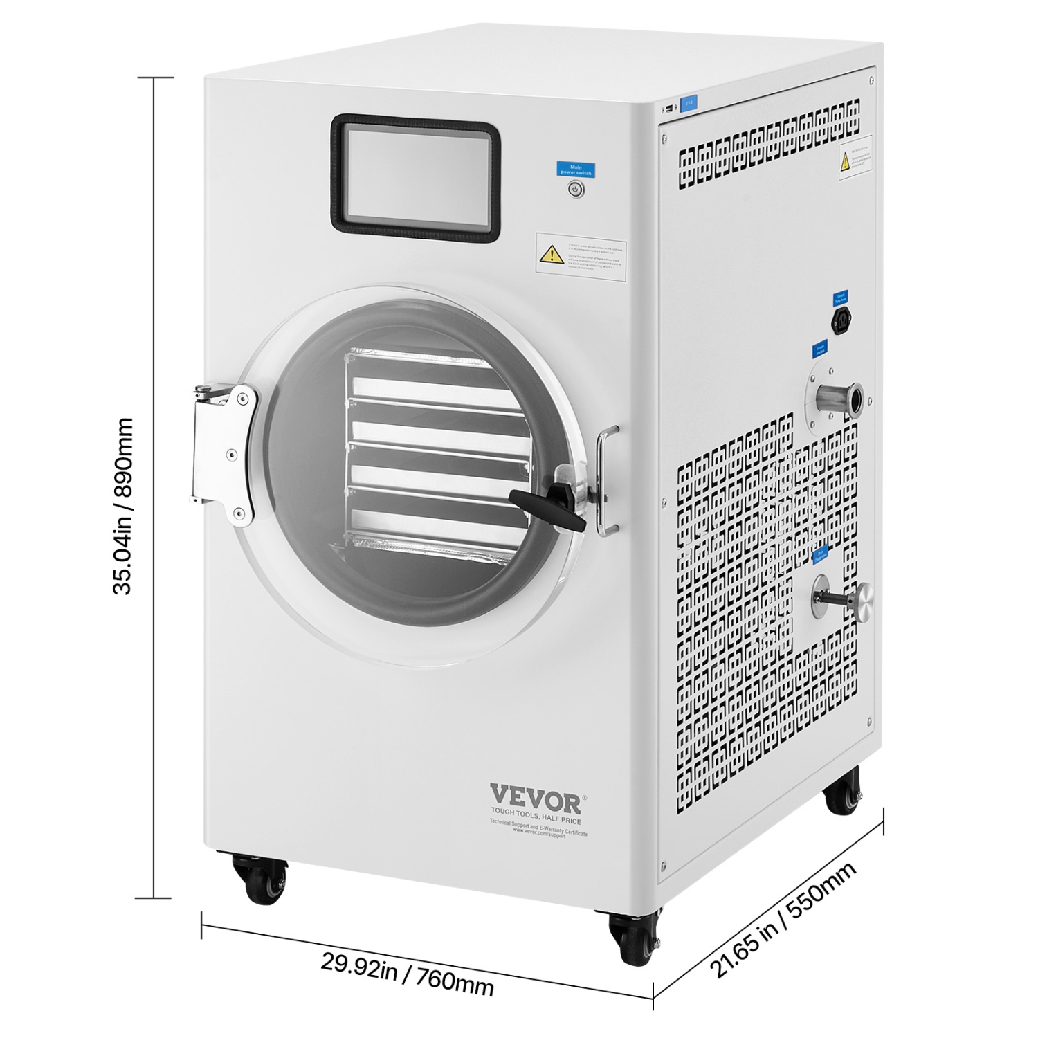 VEVOR Vacuum Freeze Dryer Machine, 8.8-13.2 LBS/Batch Food Freeze Drying Machine with 4-Layer Trays, Vacuum Pump, Adjustable Timer and Temperature