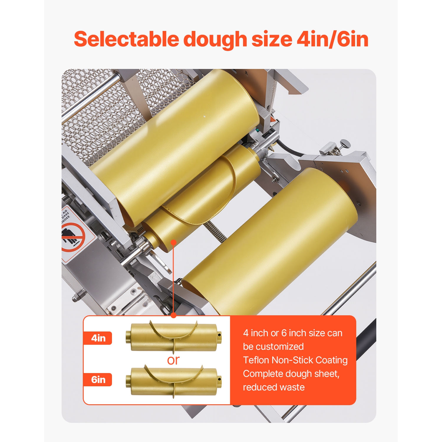 VEVOR Electric Tortilla Maker, Automatic Corn Tortilla Making Machine with Non-Stick Coating and Two Molds(4 in+6 in), Electric Chapatti Machine