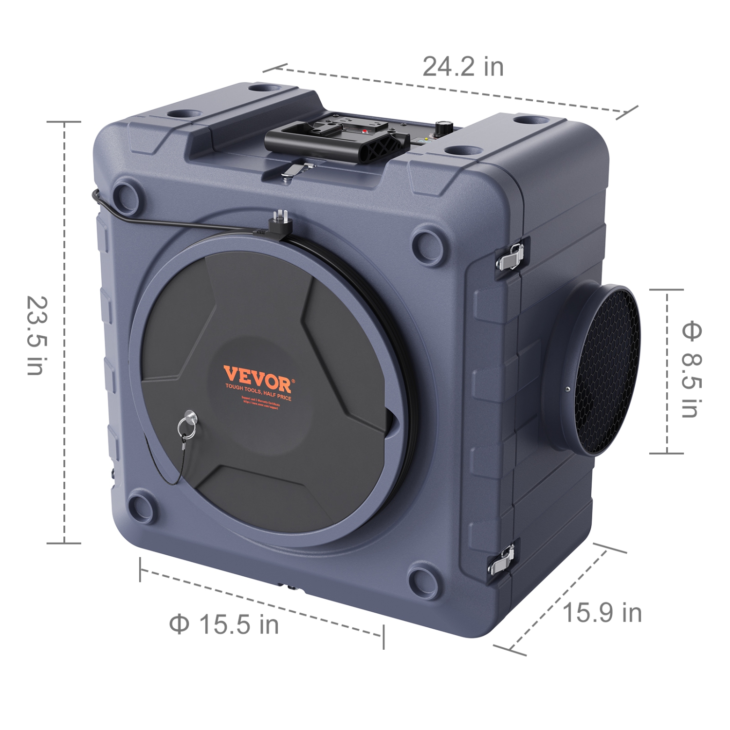 VEVOR 3-Stage Filtration Air Scrubber, Stackable Negative Air Machine 550 CFM, Air Cleaner with MERV10, Carbon, H13 HEPA, for Home, Industrial and