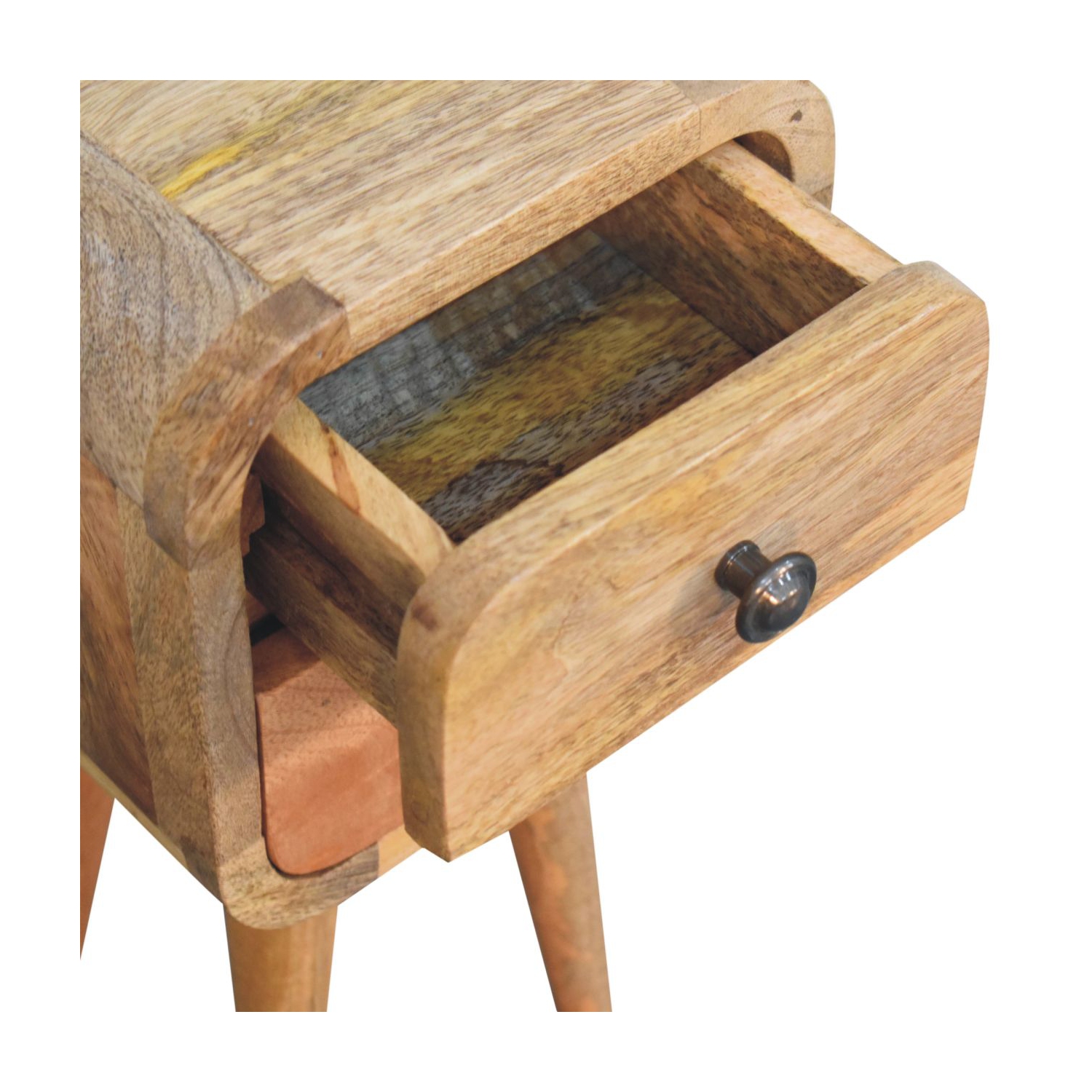 Meuble de chevet en bois massif Extra Mini incurvé chêne d'Artisan Furniture