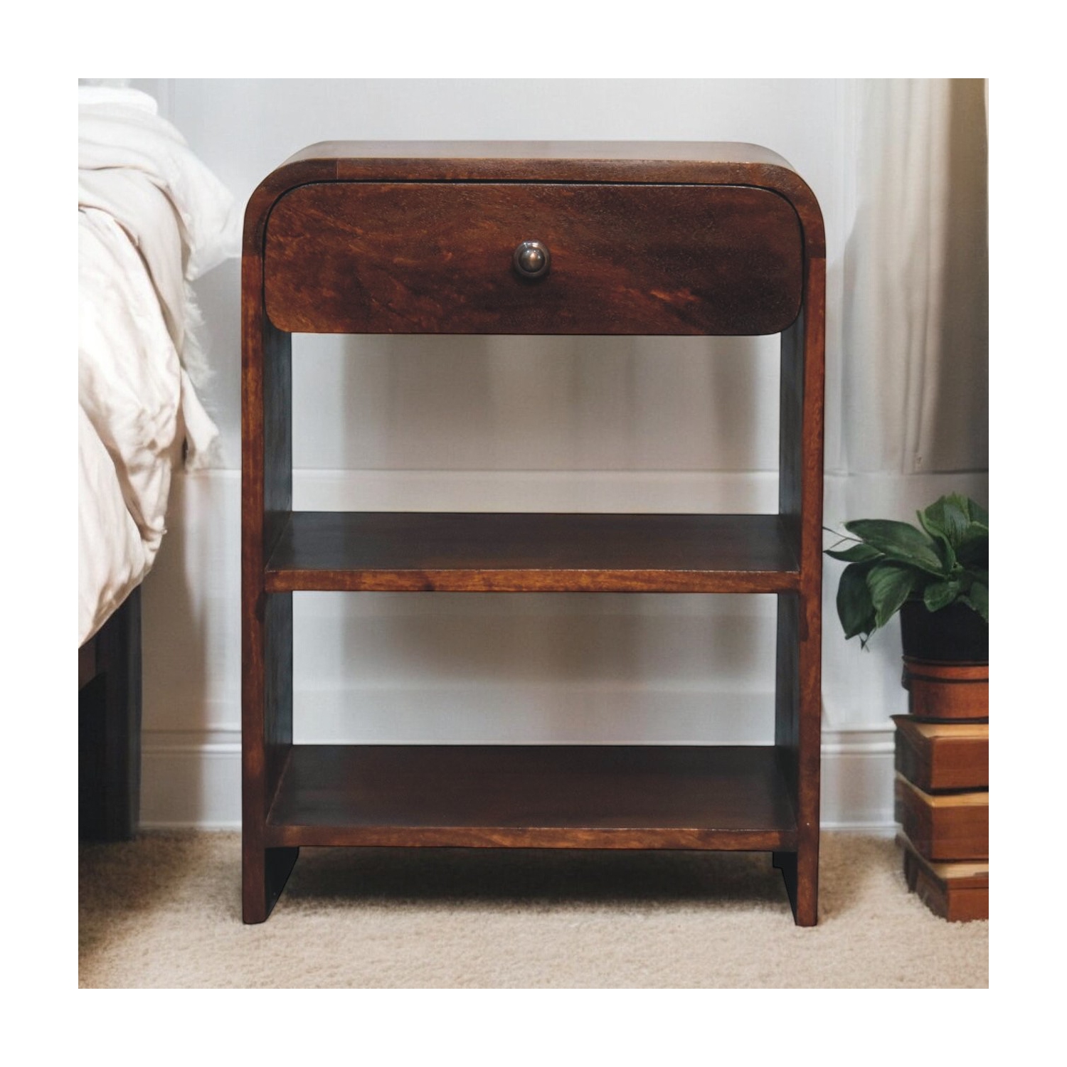 Artisan Furniture – Côté de lit ouvert Aspen en bois massif