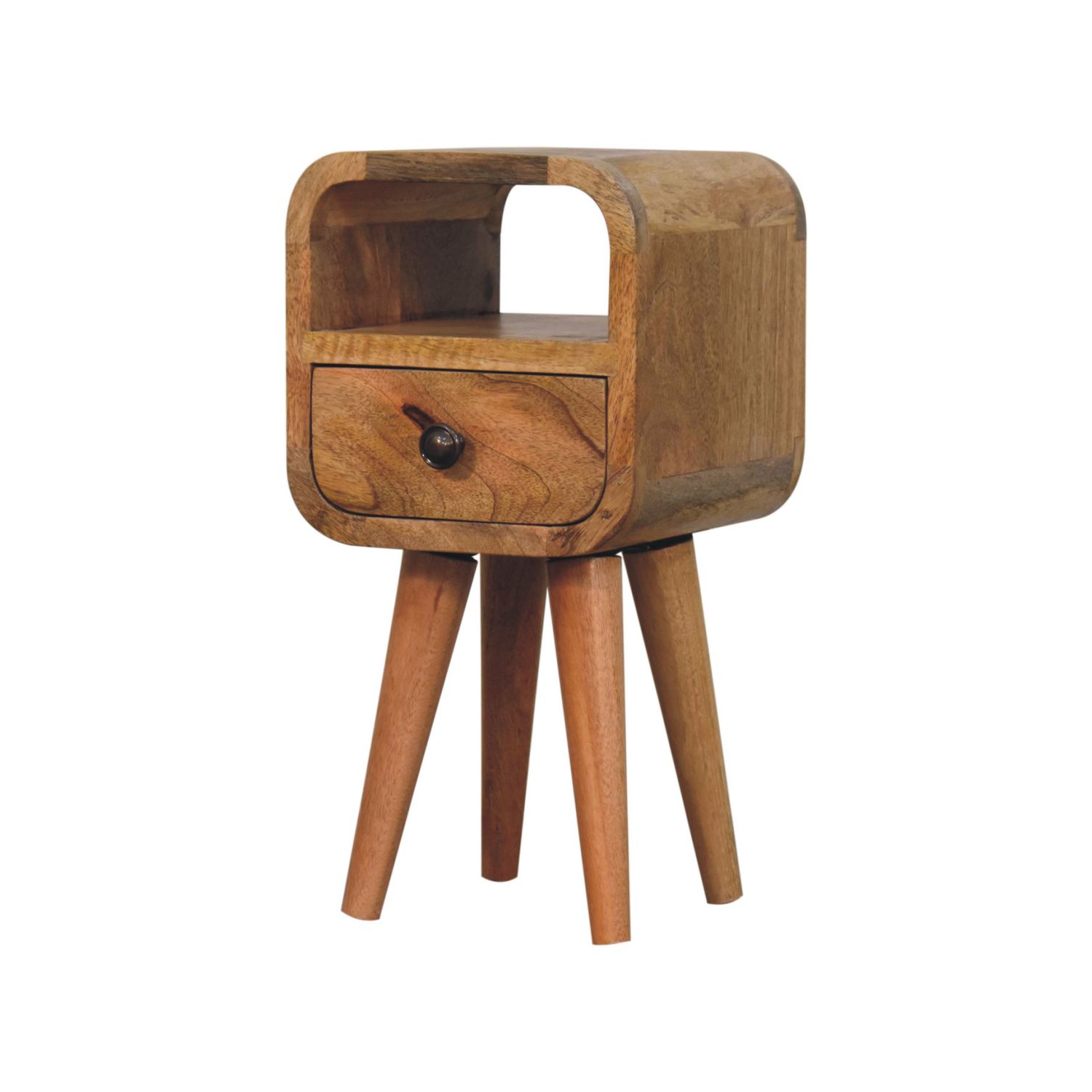 Meuble de chevet en bois massif à fentes ouvertes très petit chêne d'Artisan Furniture