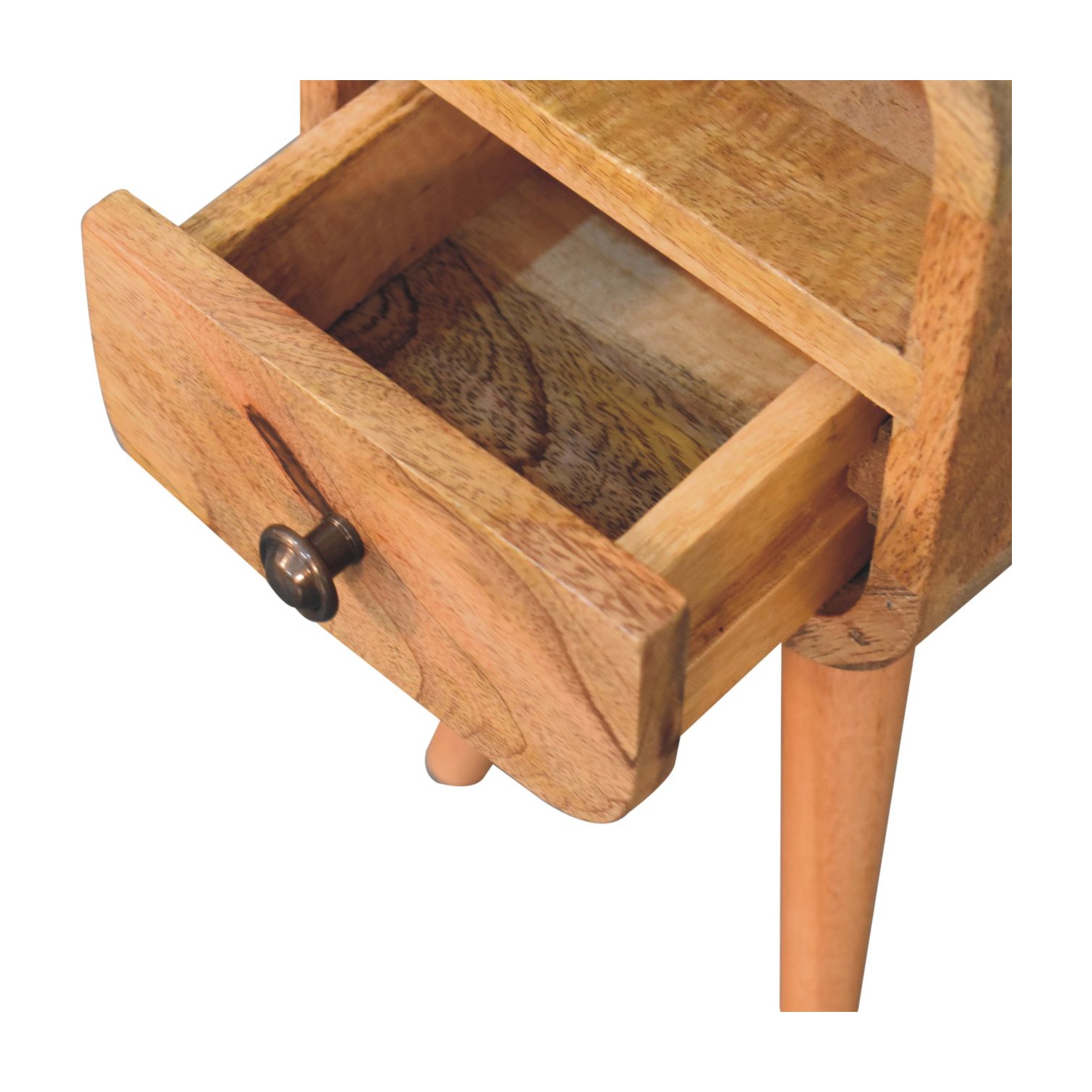 Meuble de chevet en bois massif à fentes ouvertes très petit chêne d'Artisan Furniture