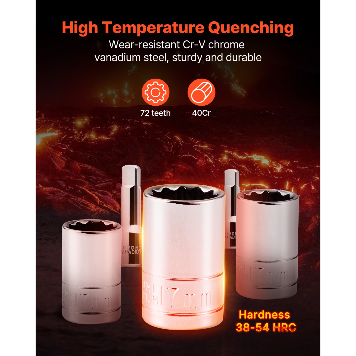 VEVOR 450 Pcs SAE Mechanics Tool Set and Socket Set, 1/4" 3/8" 1/2" Drive Deep and Standard Sockets, Metric Mechanic Tool Kit with Bits, Hex