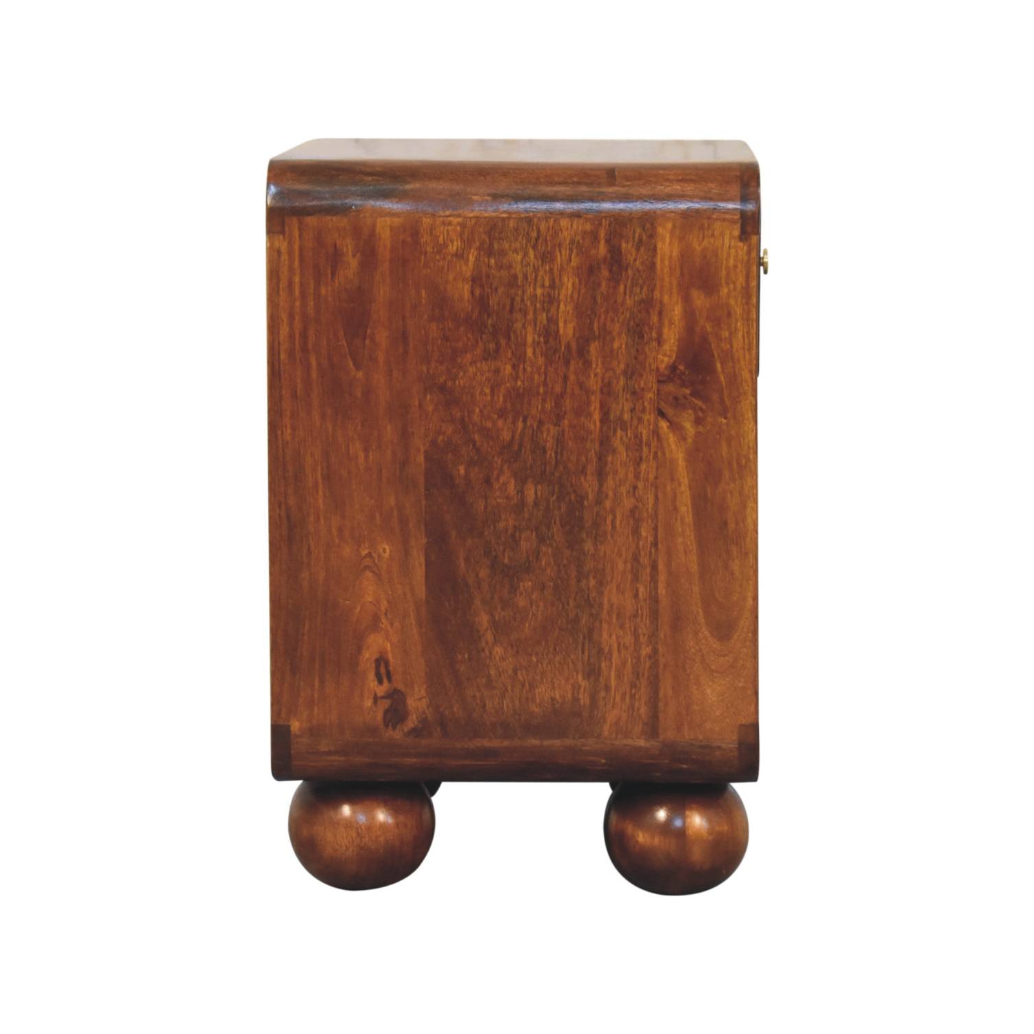 Artisan Furniture – Côté de lit tissé ouvert en bois massif marron