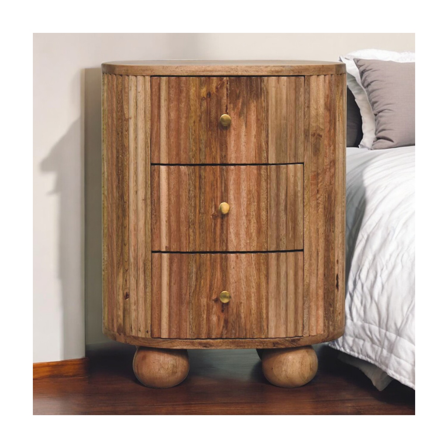 Lit à 3 tiroirs en bois massif Soba Ball d'Artisan Furniture