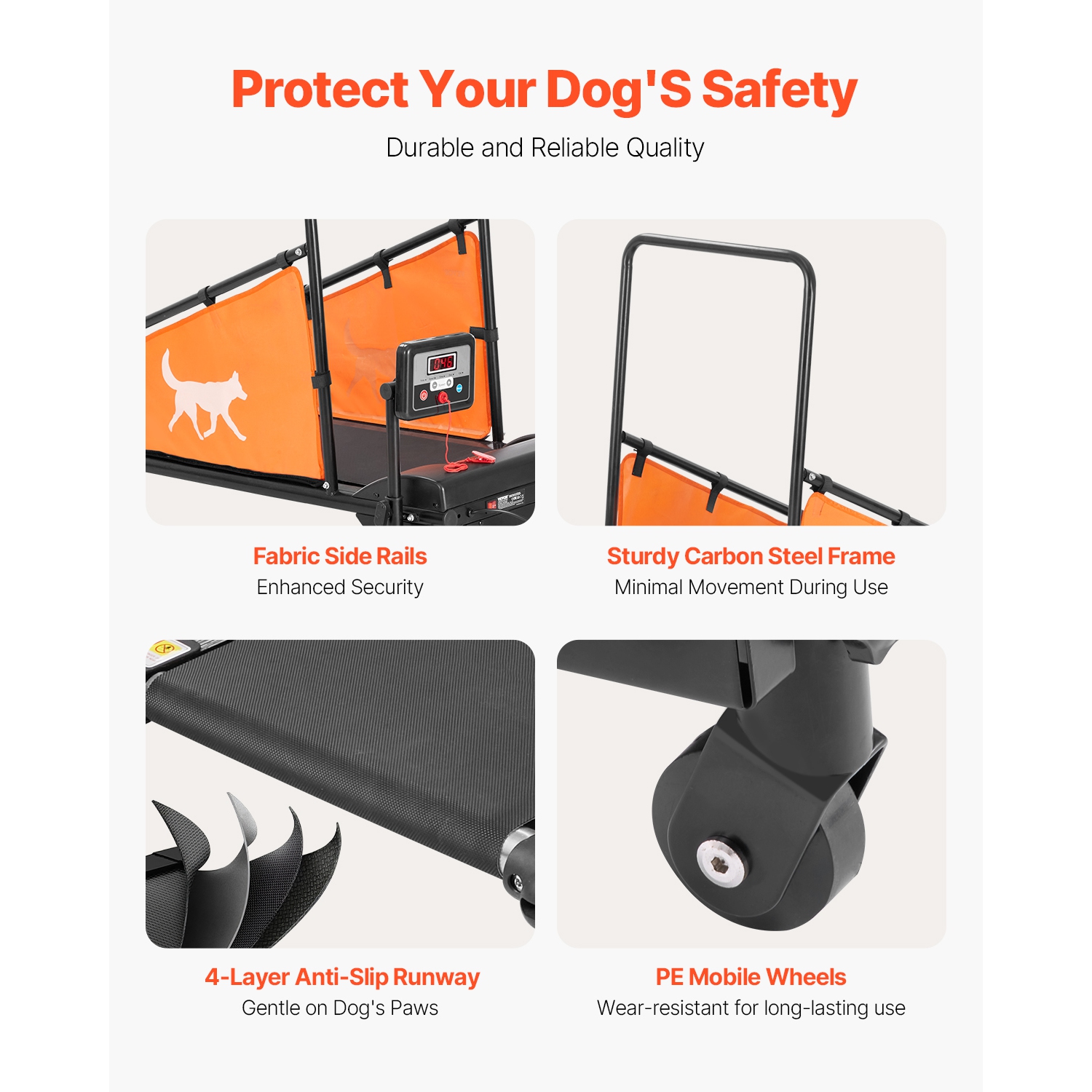 VEVOR 200 lbs Weight Capacity Dog Treadmill for Medium Dogs, Electric Dog Running Machine with 3 Adjustable Ramps, Indoor Pet Treadmill with LCD