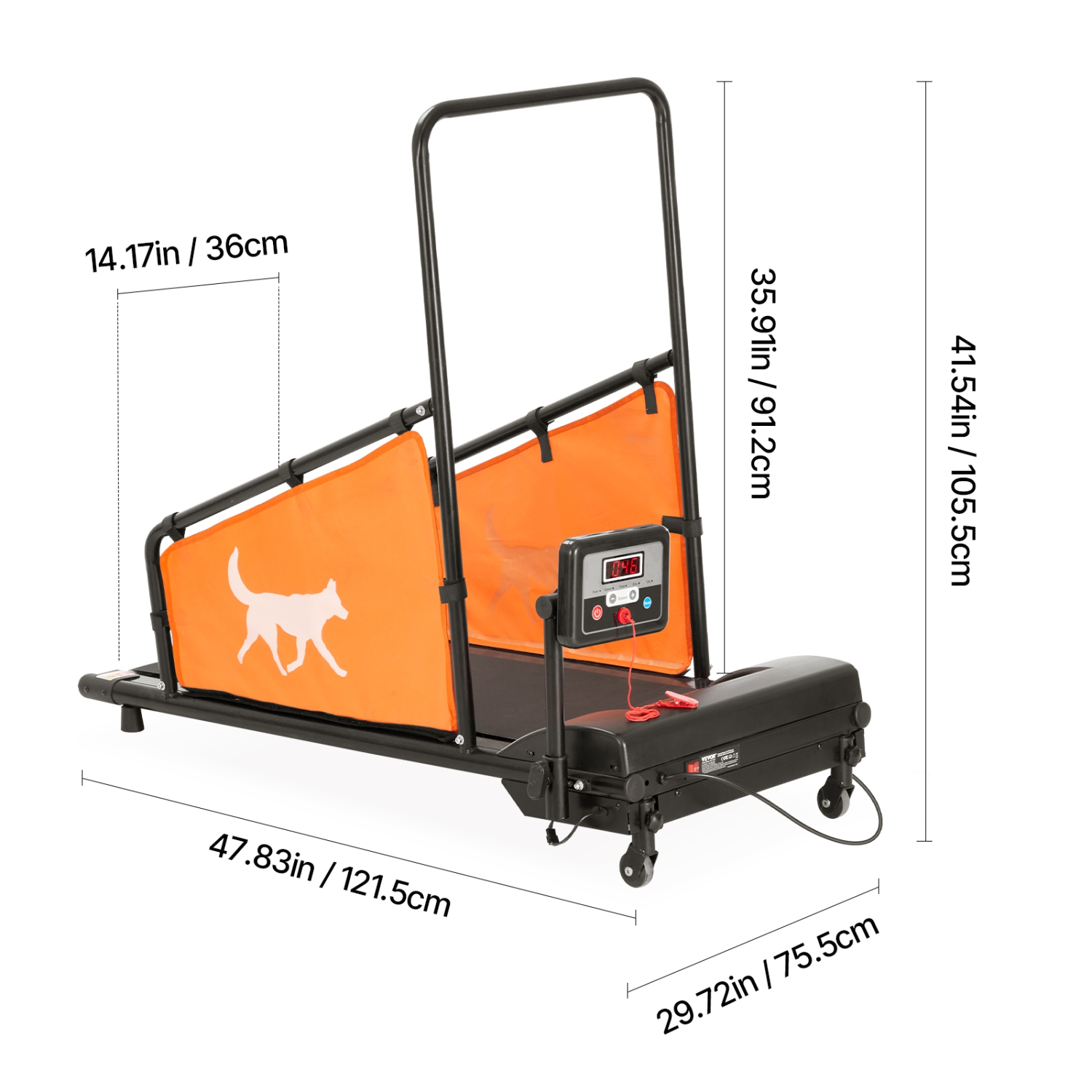 VEVOR 200 lbs Weight Capacity Dog Treadmill for Medium Dogs, Electric Dog Running Machine with 3 Adjustable Ramps, Indoor Pet Treadmill with LCD