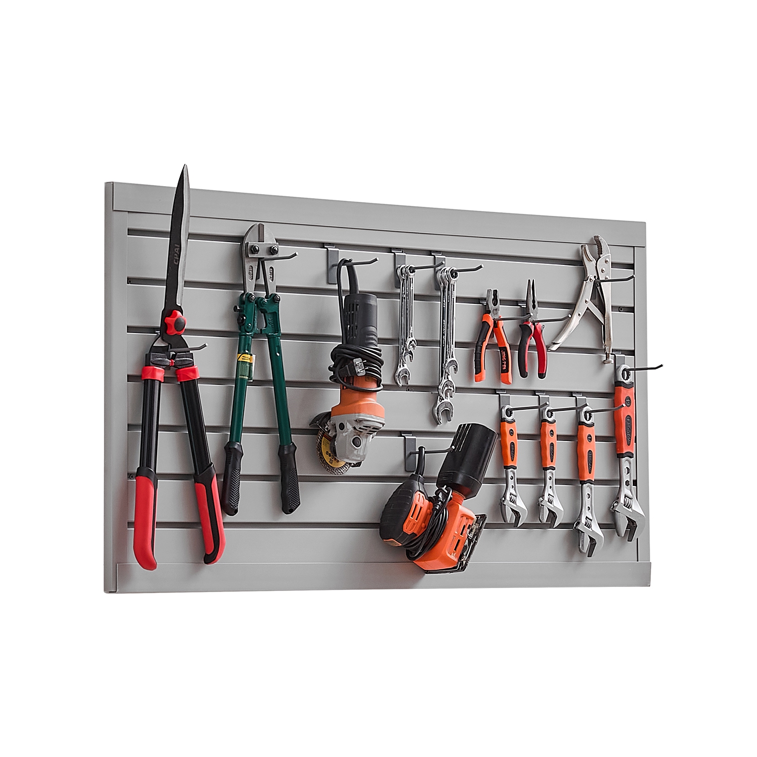 VEVOR 2 x 4 ft Slat Wall Paneling, PVC Garage Slatwall with Modular Design, Grey Slat Wall Easy-to-Install Adjustable Slatwall Panel with Coupling