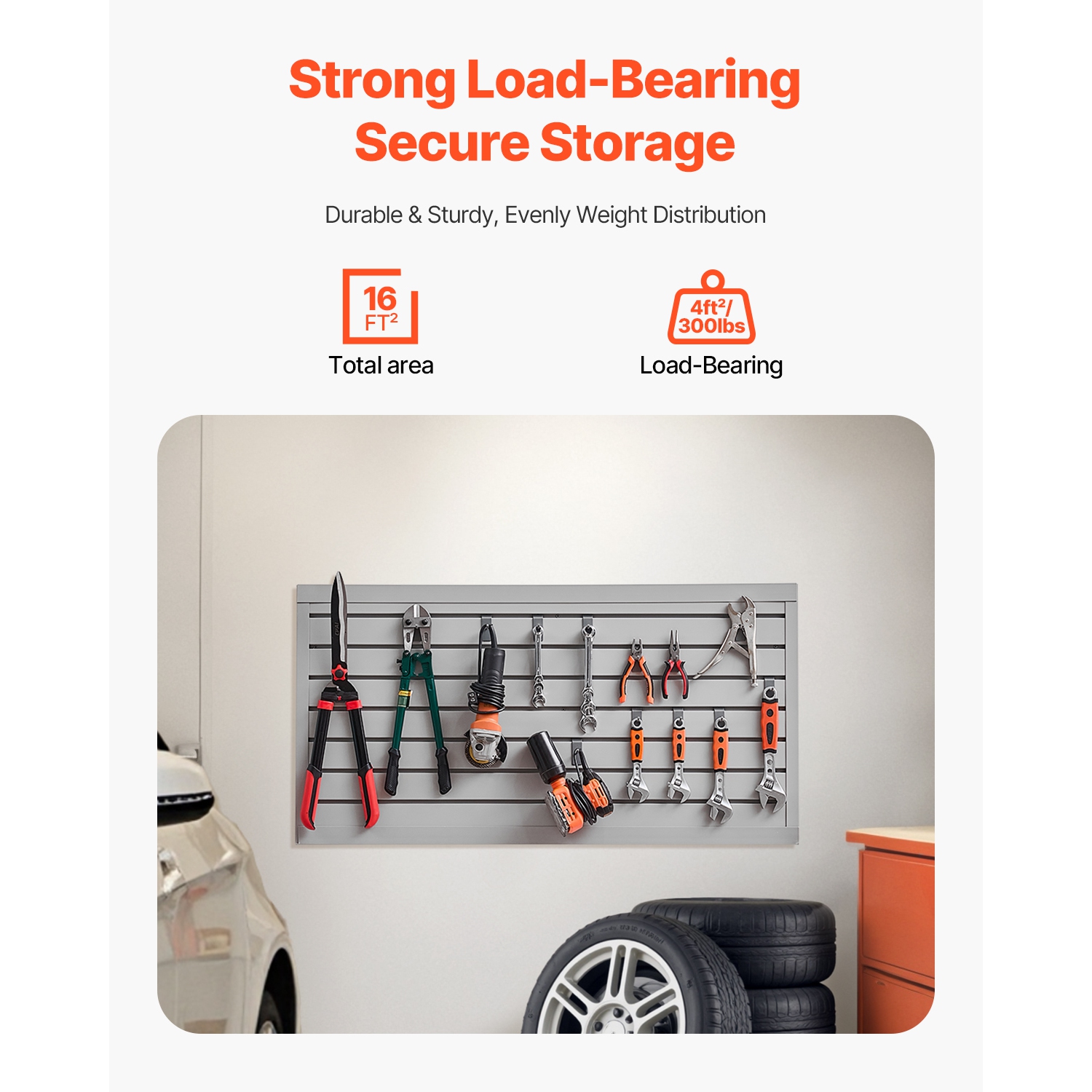 VEVOR 2 x 4 ft Slat Wall Paneling, PVC Garage Slatwall with Modular Design, Grey Slat Wall Easy-to-Install Adjustable Slatwall Panel with Coupling