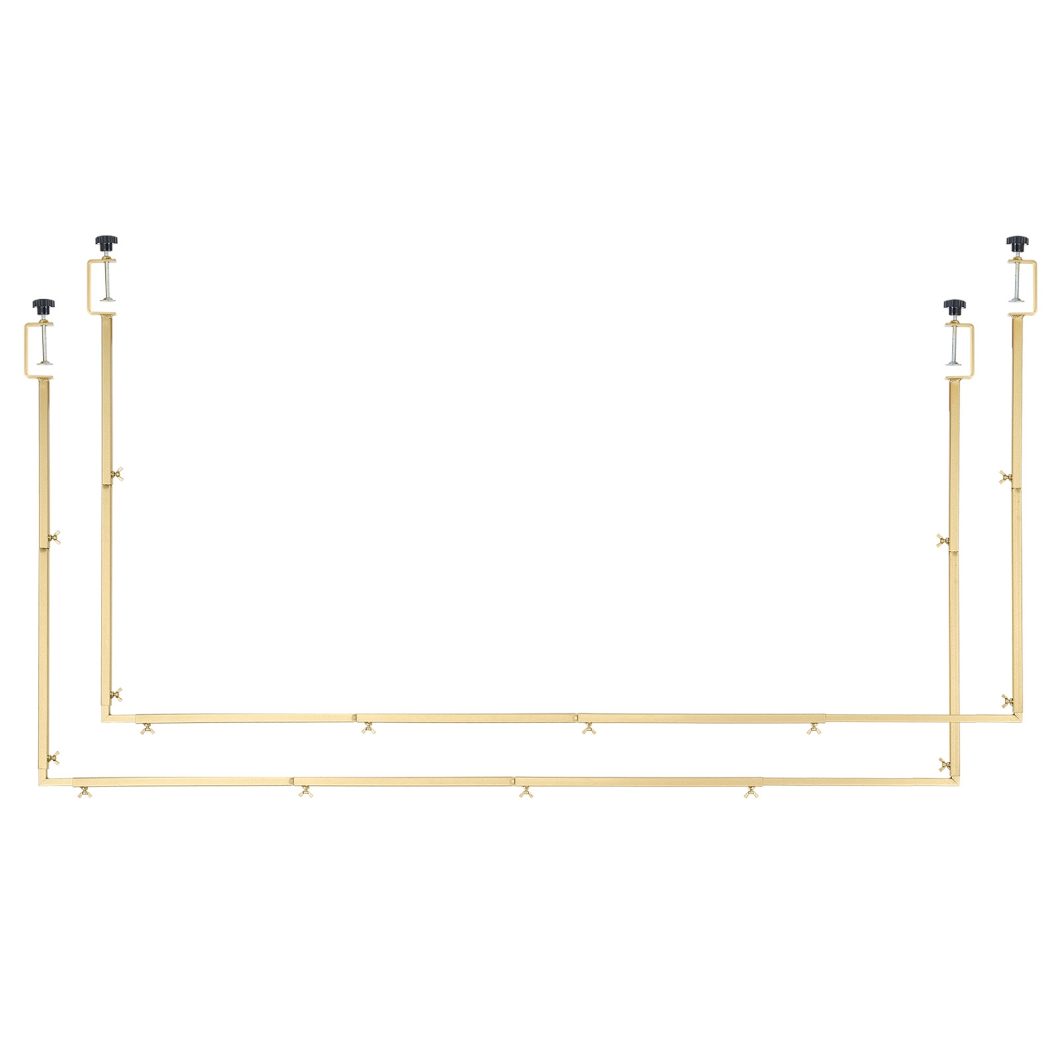 VEVOR 2 Packs Over The Table Rod Stand with Clamps, 13"-42" Tall & 28"-98" Length Adjustable, Table Arch Stand, Tabletop Balloon Arch Frame for